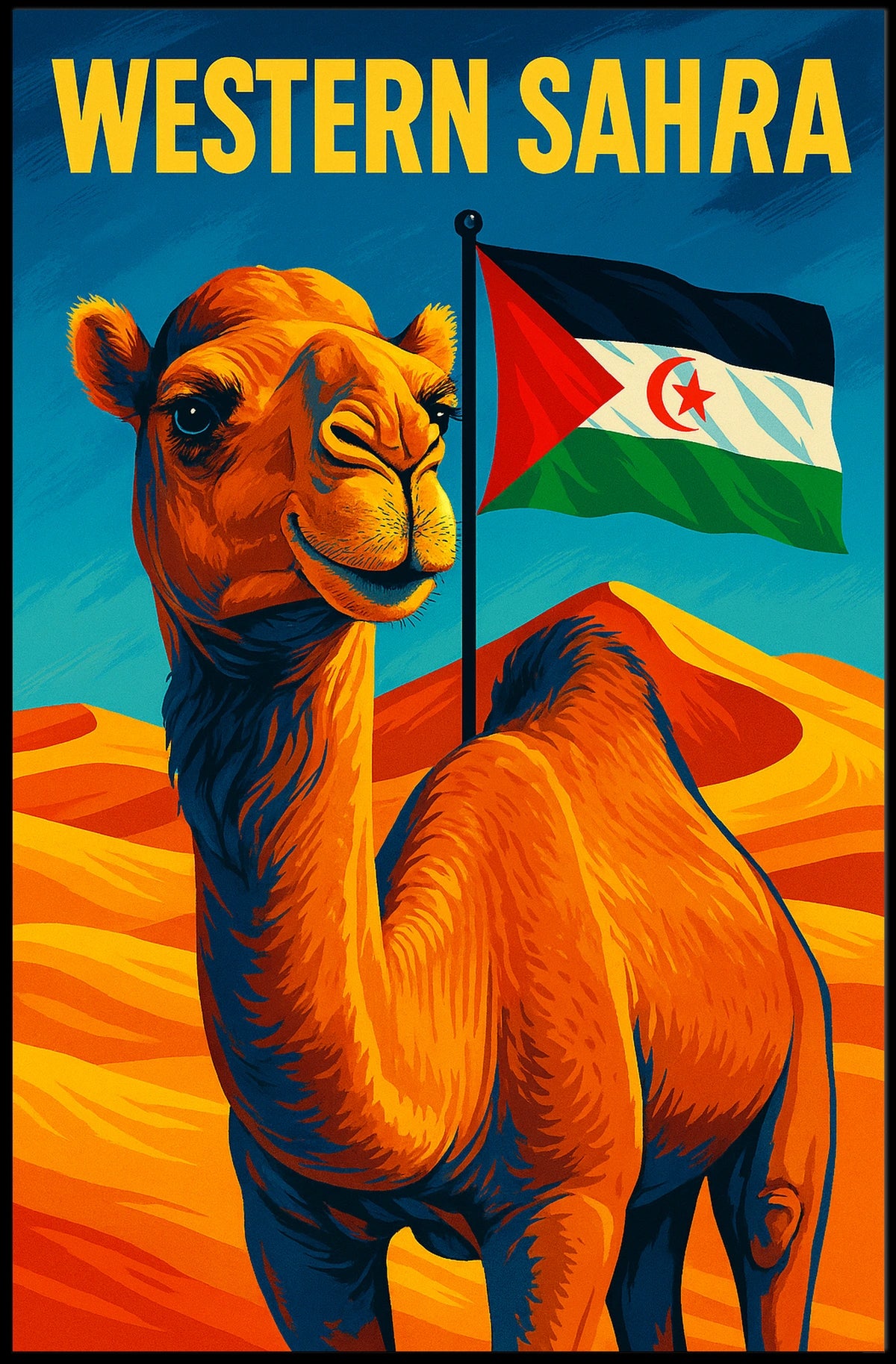 Western Sahara A Vibrant Tribute Poster