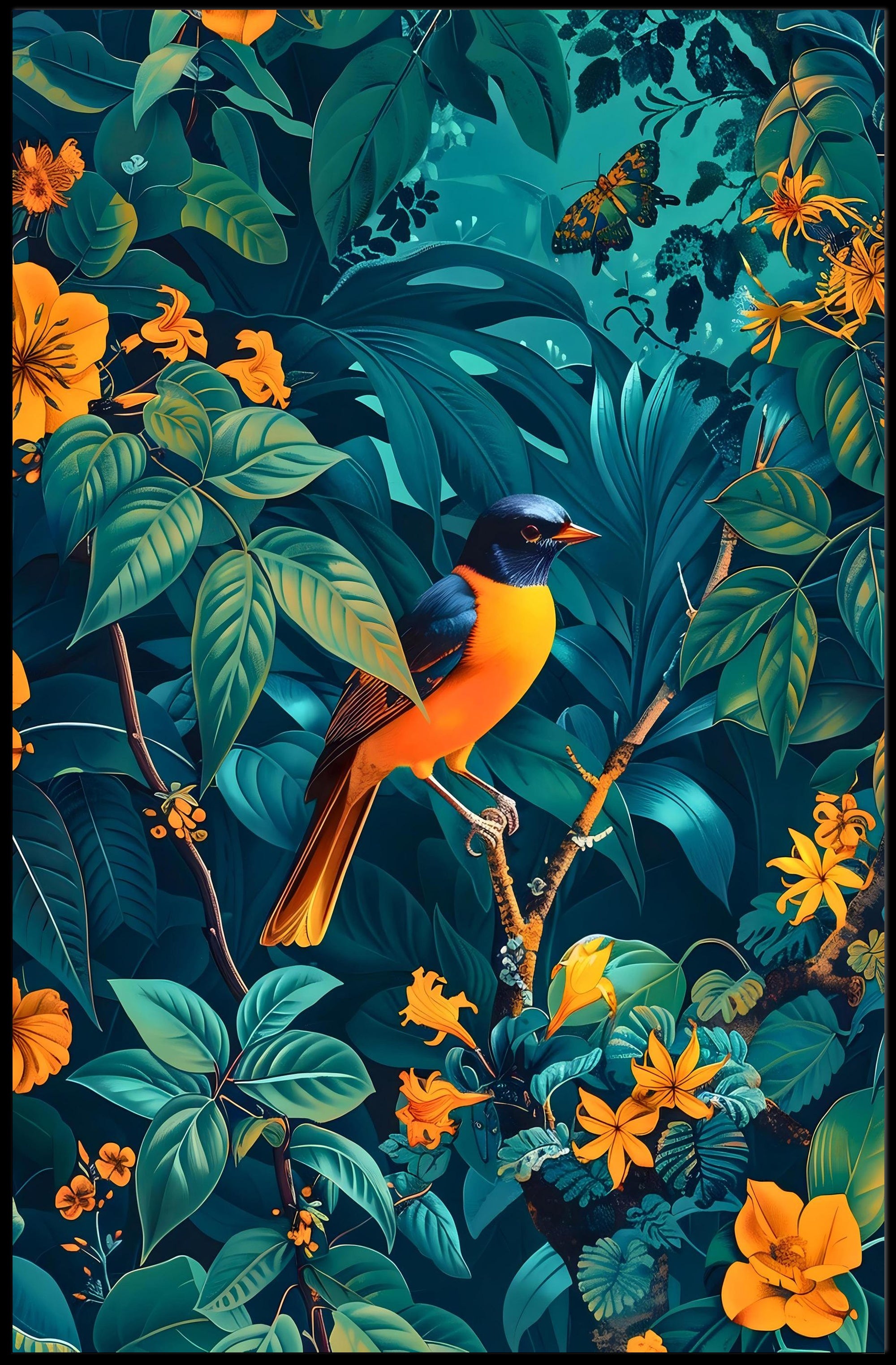 Vibrant Jungle Symphony Wall Art Print