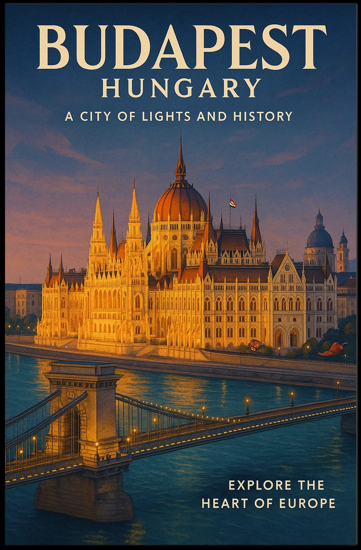 Budapest A City of Lights and History Poster