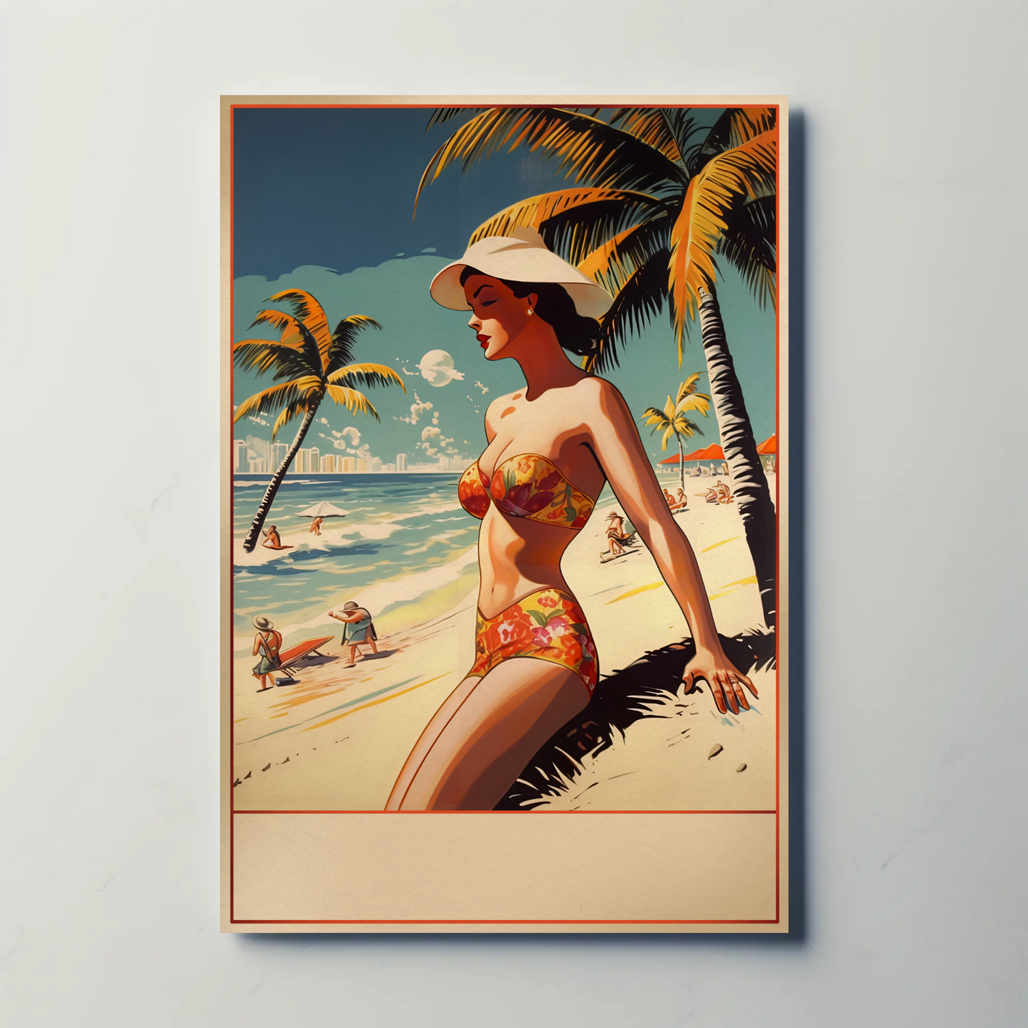 Retro Beach Beauty In Summer Scene Travel Poster