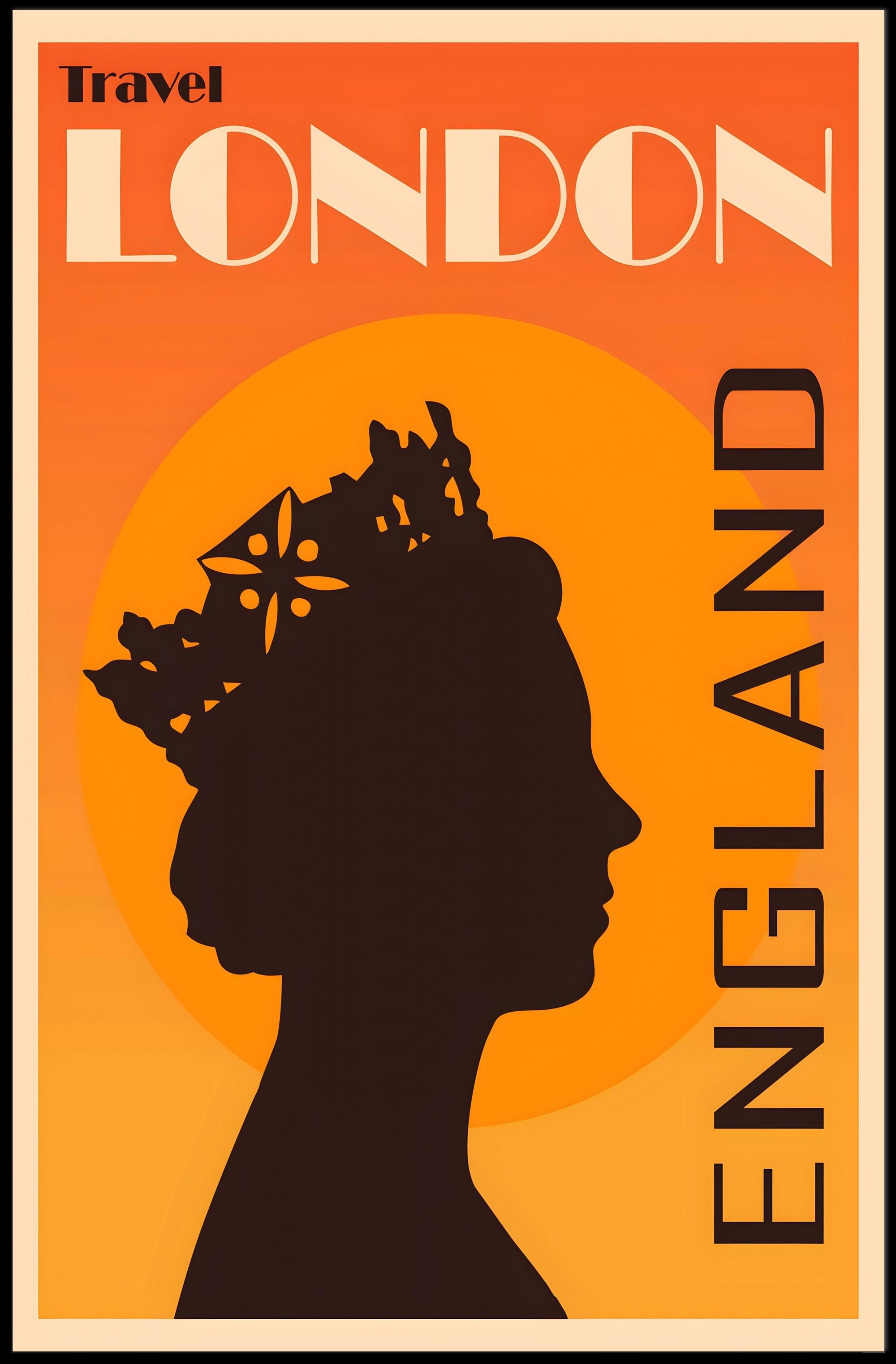 Travel London England Silhouette Art Travel Poster