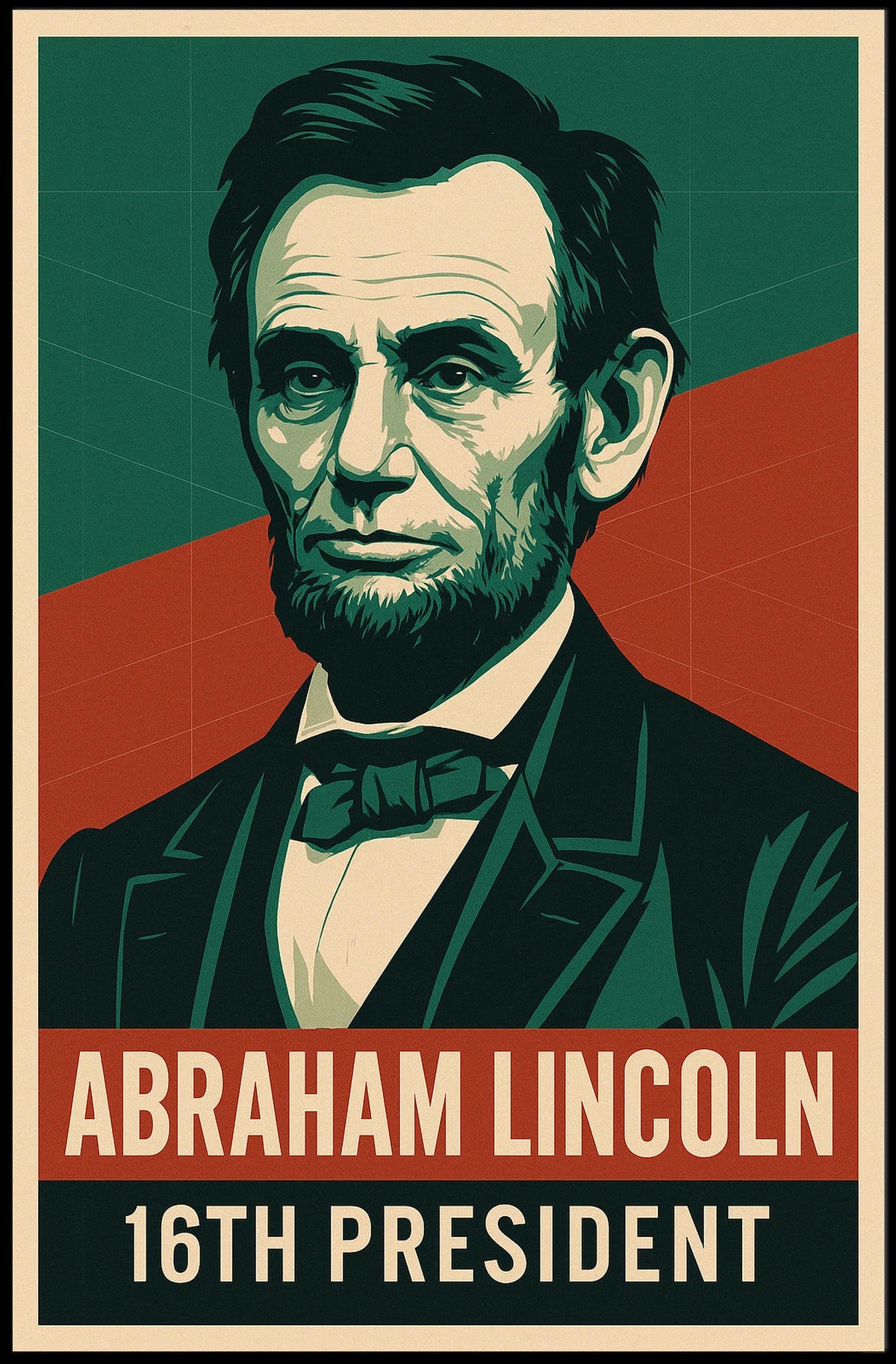 Abraham Lincoln Sixteenth President Realism Poster