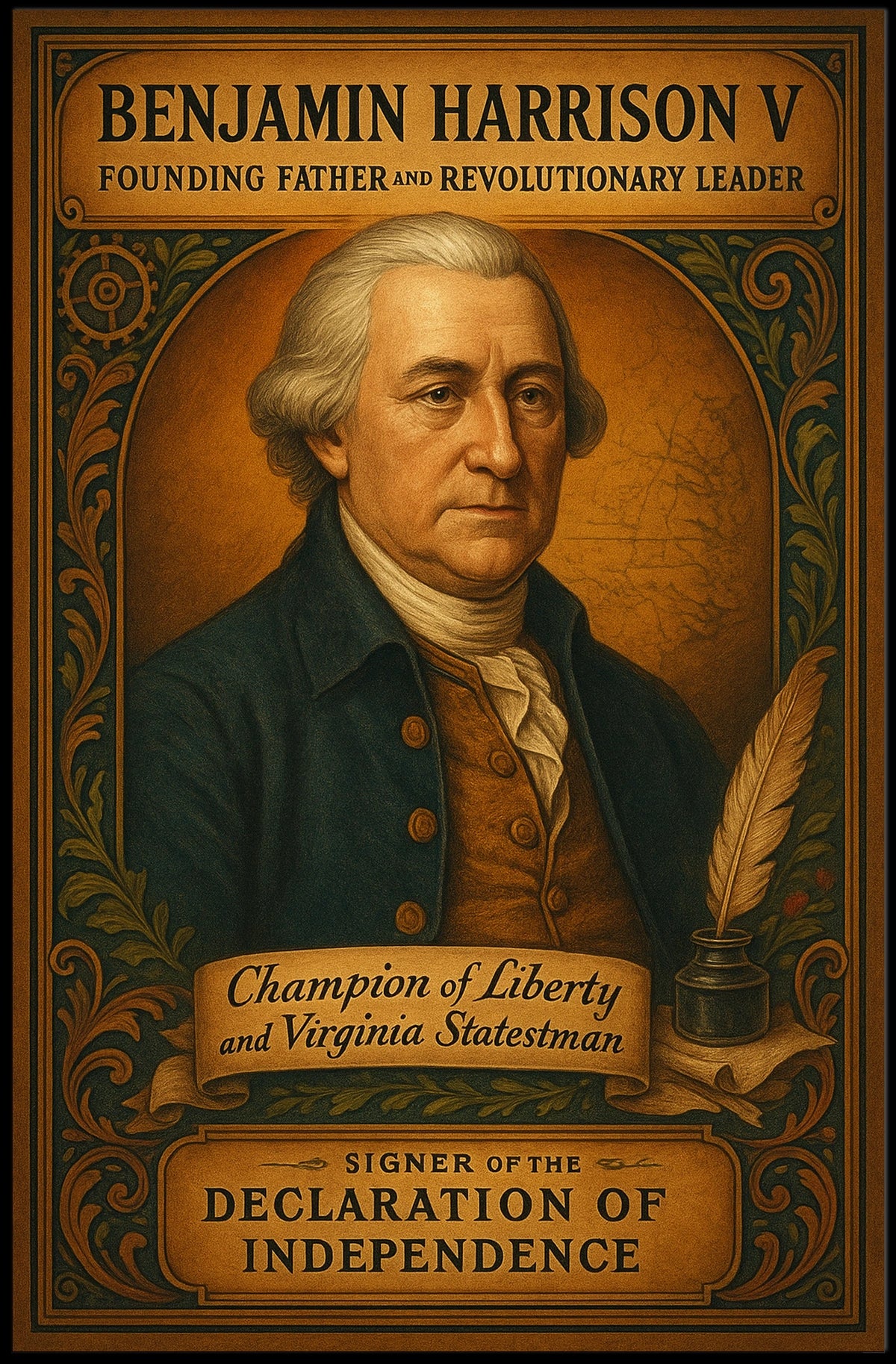 Benjamin Harrison V Founding Father Poster