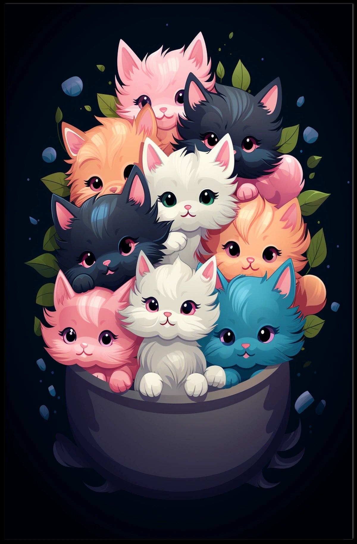 Cuddle Of Kittens Poster