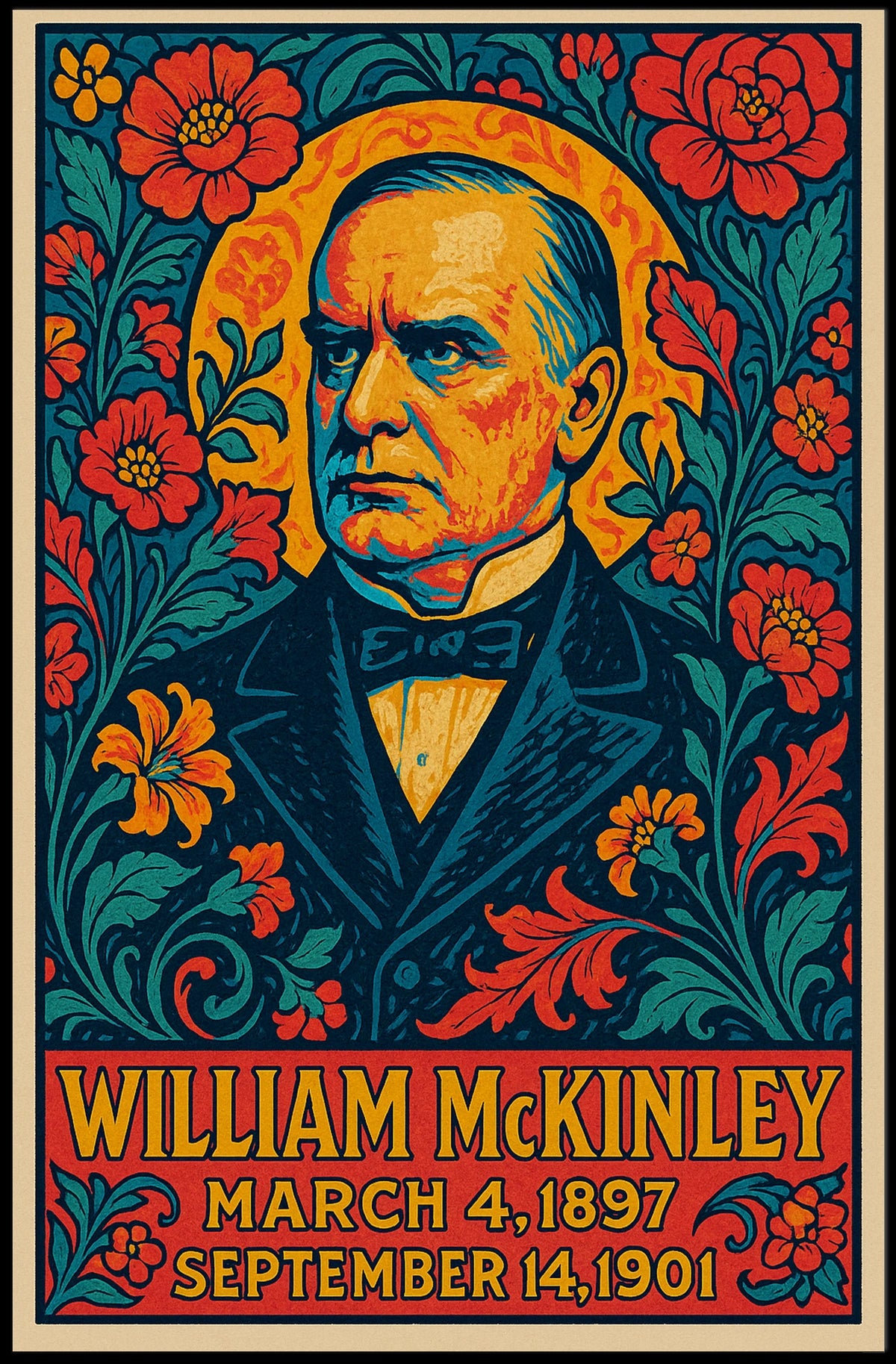 William McKinley Gift Vintage Presidential Tribute Poster