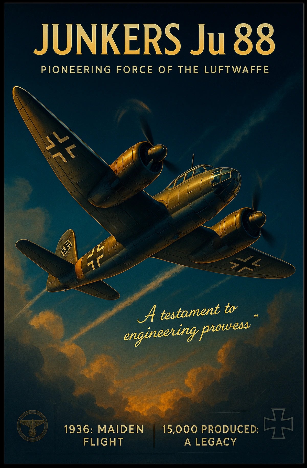 Junkers Ju 88 Pioneering Force of the Luftwaffe Poster