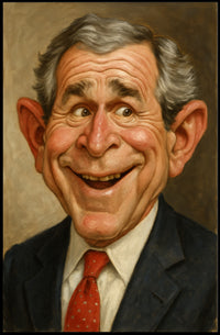 George H. W. Bush Caricature Poster PosterGoat