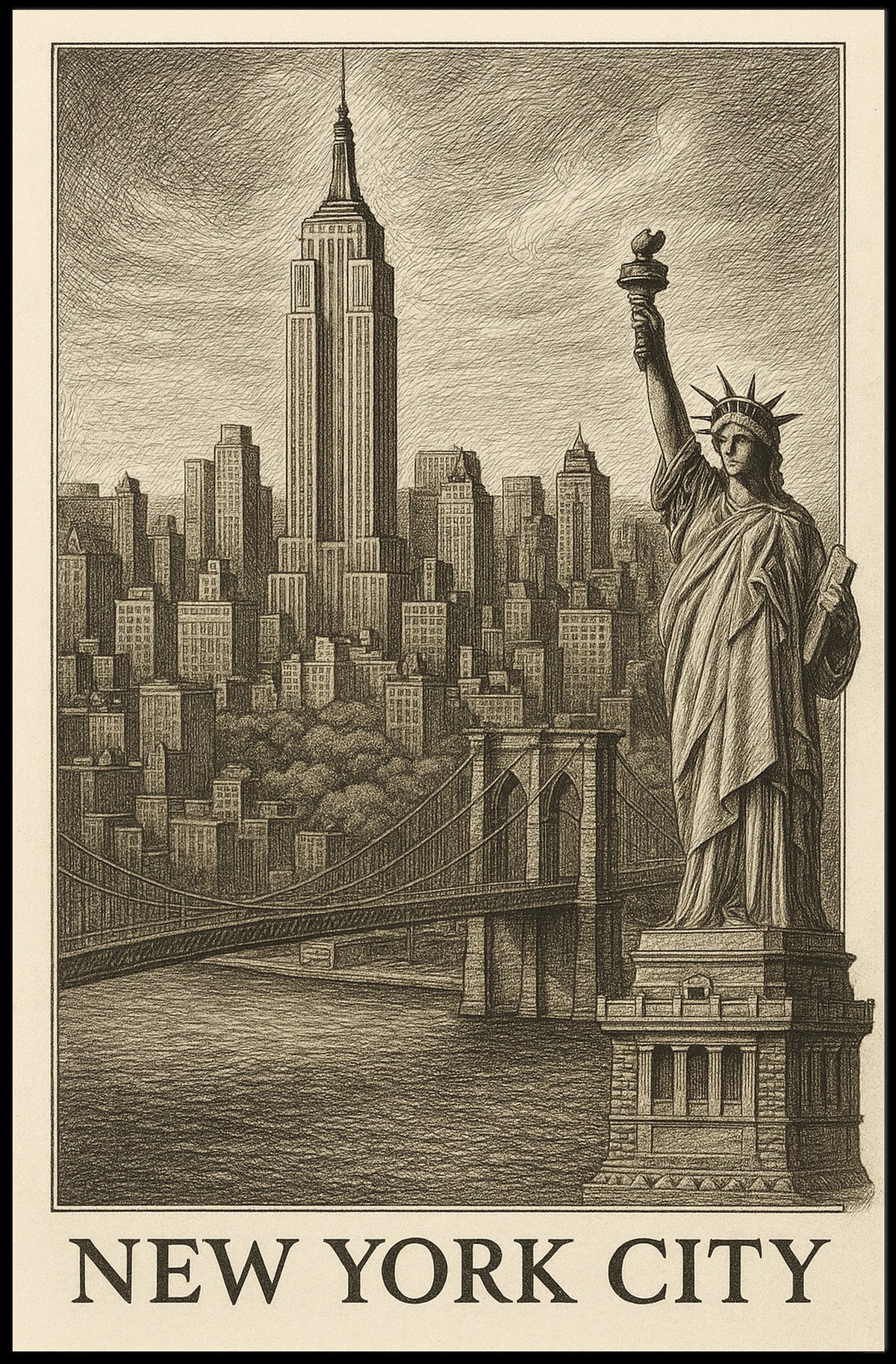 Iconic Landmarks of New York City Poster