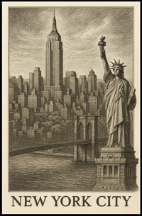 Iconic Landmarks of New York City Poster