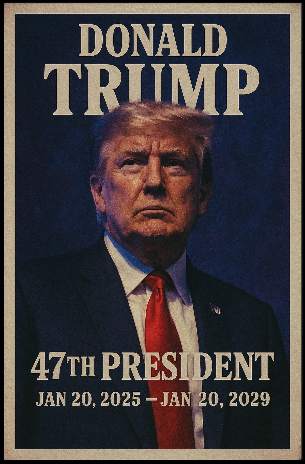 Trump Determined Visionary Futurism Digital Patriot Poster