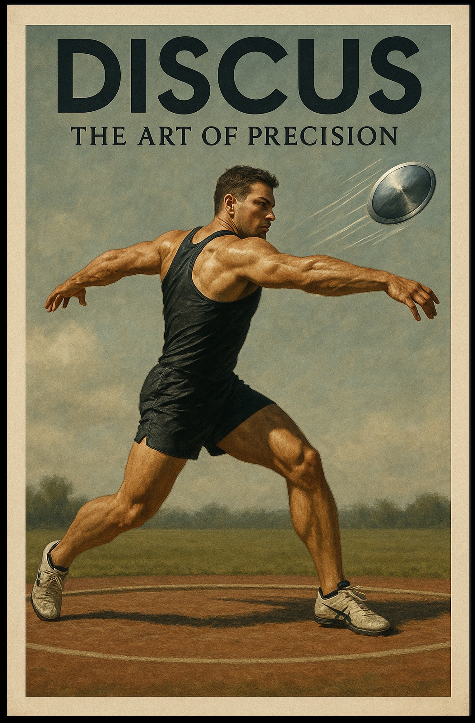 Discus Art Print of Precision Sports Design PosterGoat