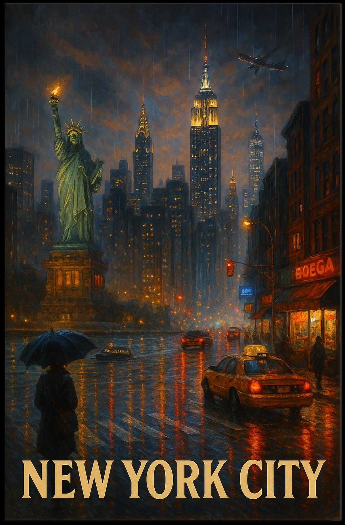 New York City Nightscape Poster