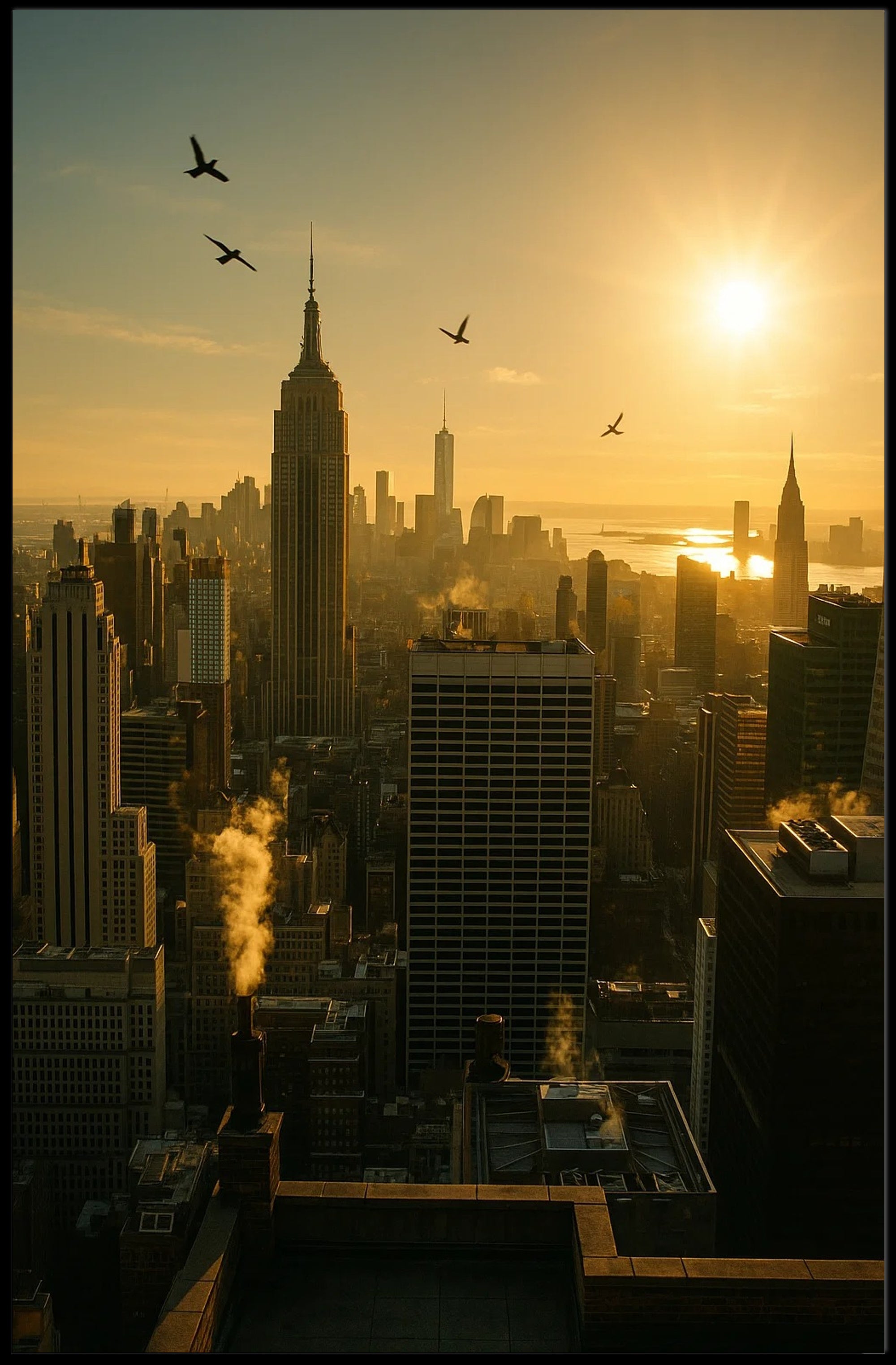 New York City Sunrise Urban or Cityscape Poster