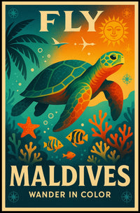 Fly to the Maldives Poster