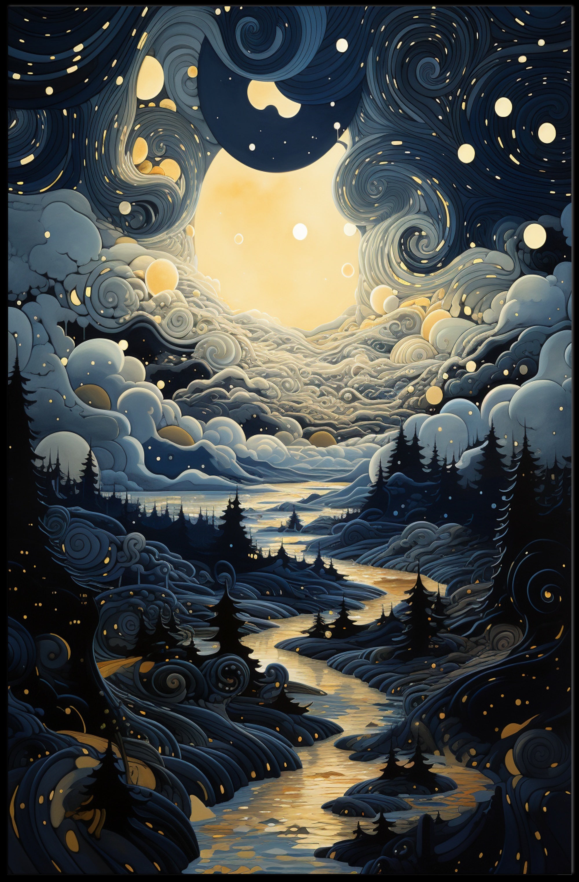 Celestial Nightscape Poster PosterGoat