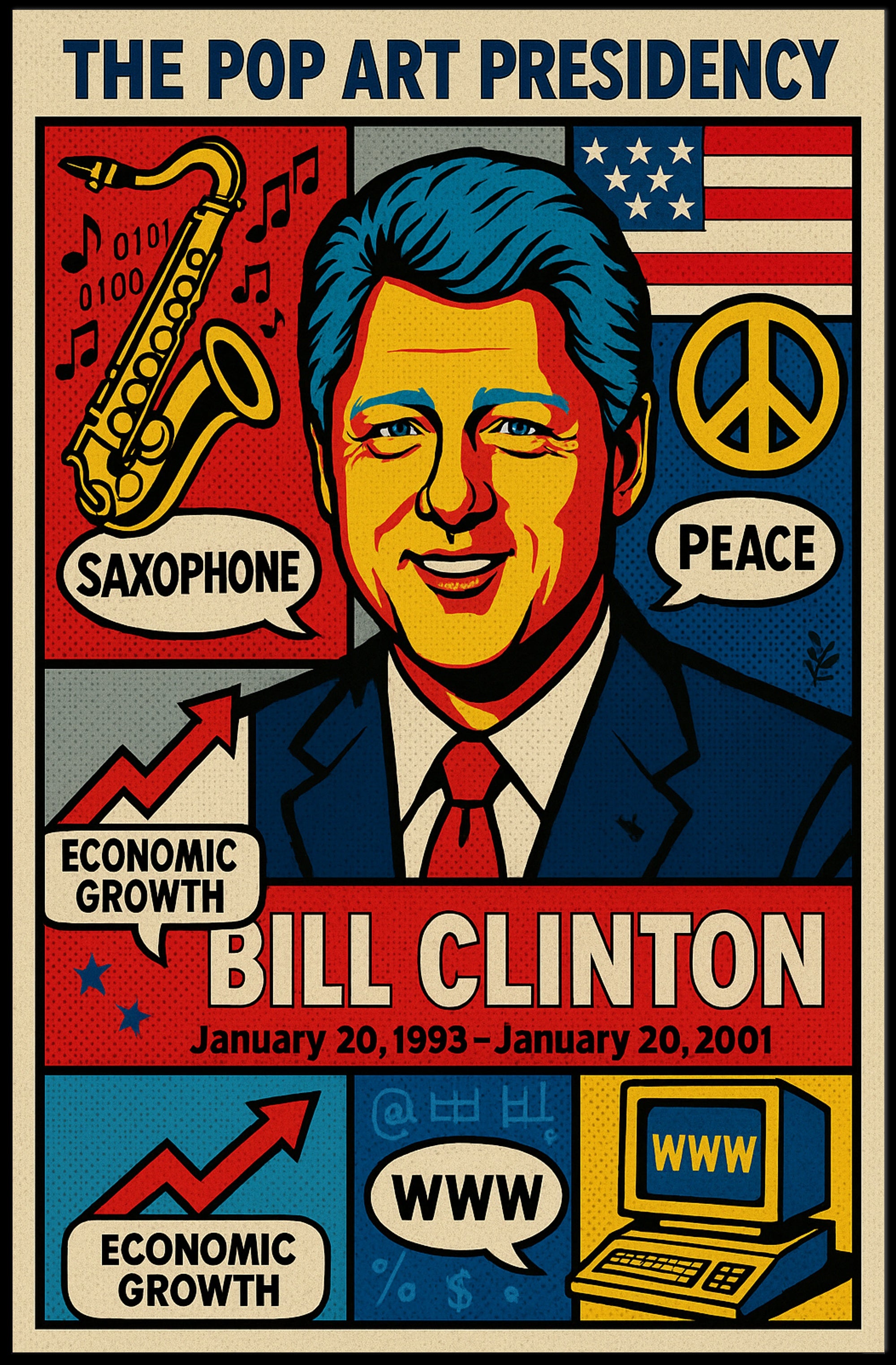 Bill Clinton The Pop Art Presidency Poster