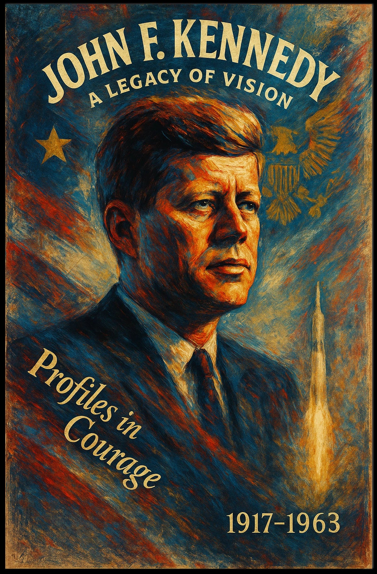 Patriotic Leadership Visionary Space Exploration Art Poster