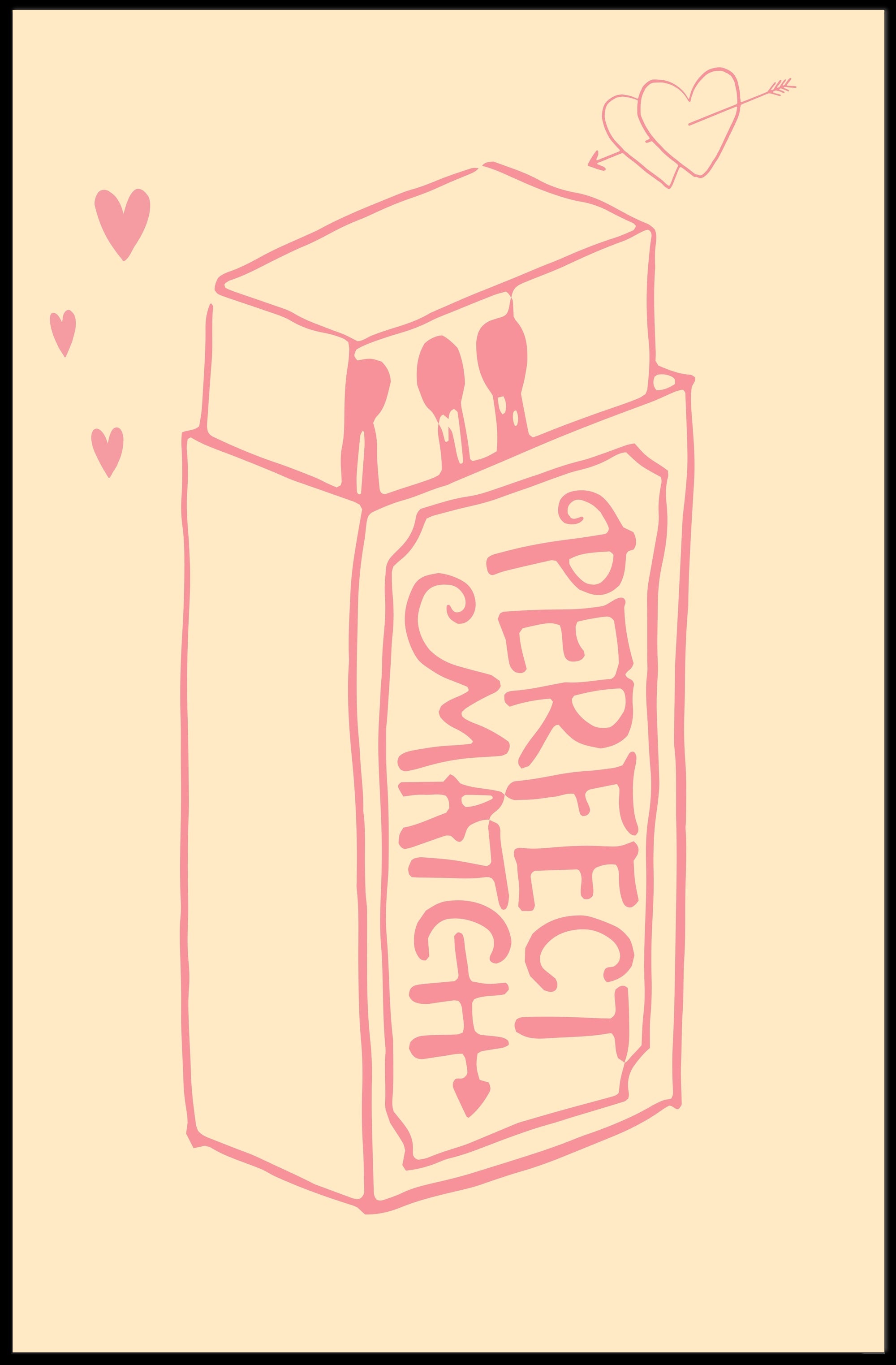 Perfect Match: Love Romance Minimalist Design Artistic Poster PosterGoat