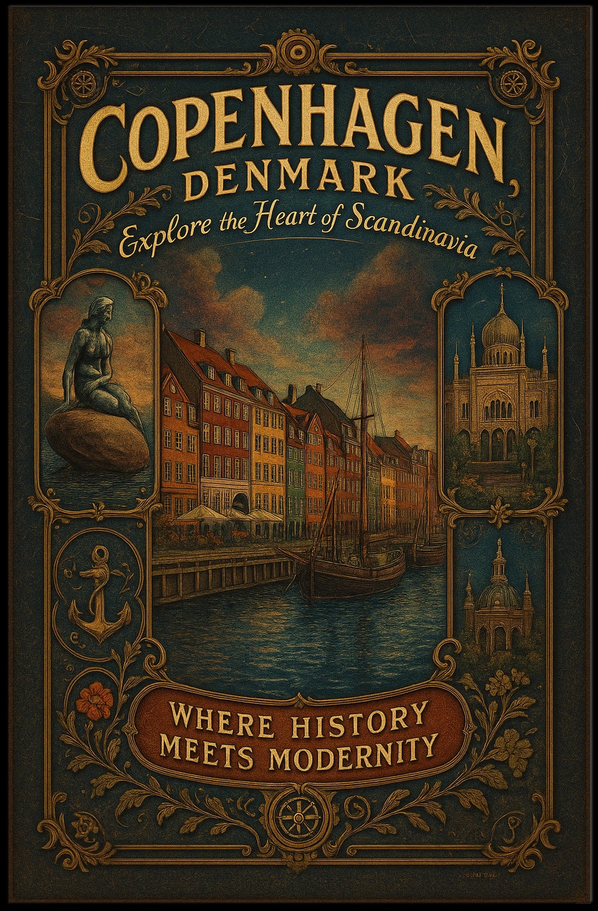 Copenhagen, Denmark Where History Meets Modernity Poster