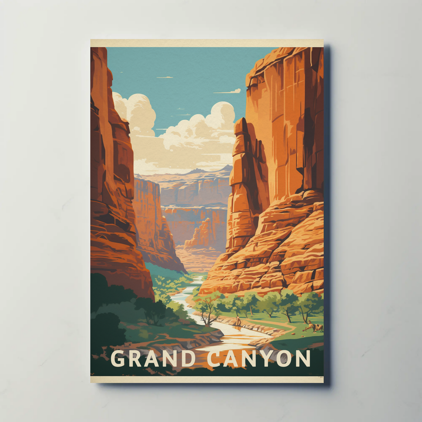 Grand Canyon River Vintage Travel Poster
