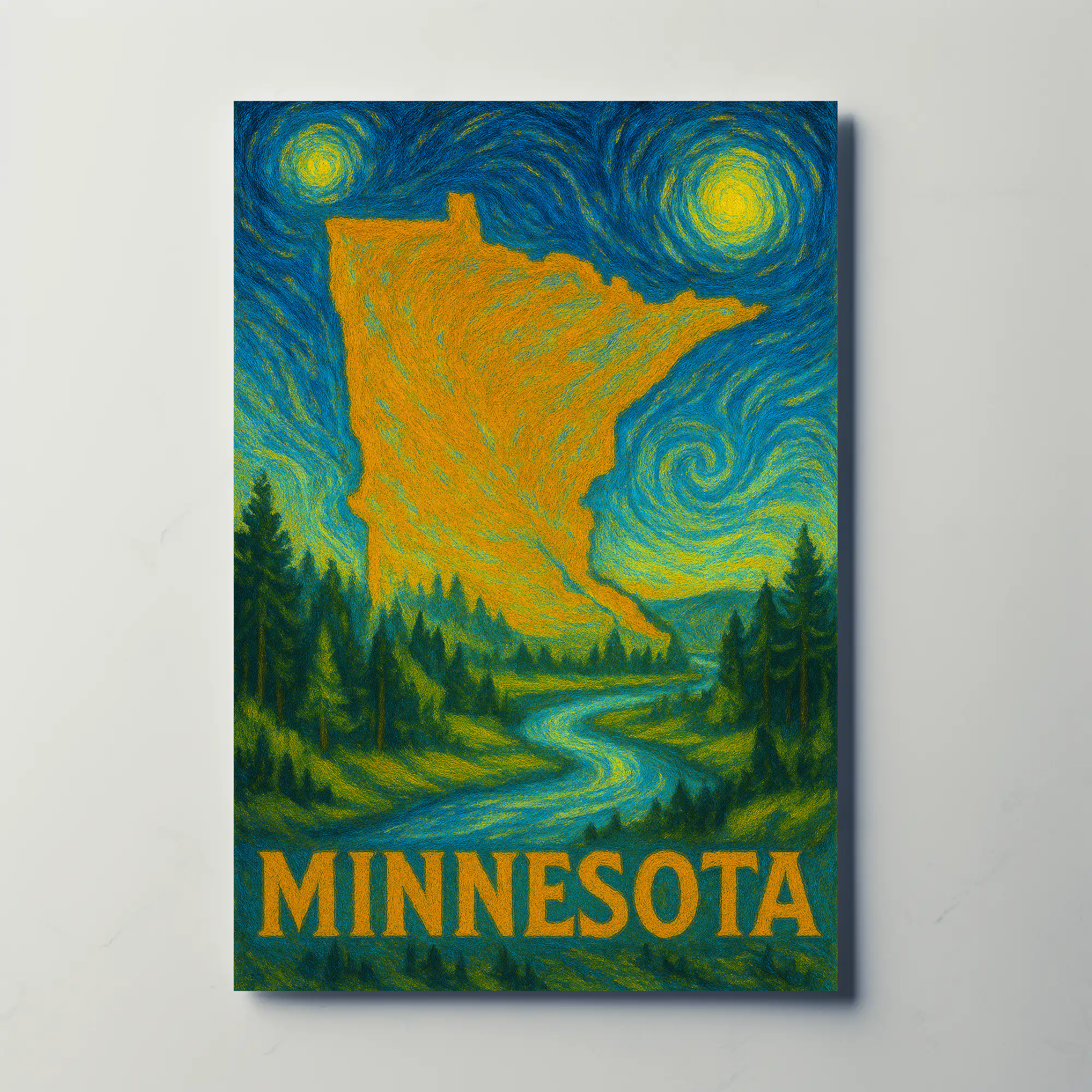Minnesota Starry Night Poster