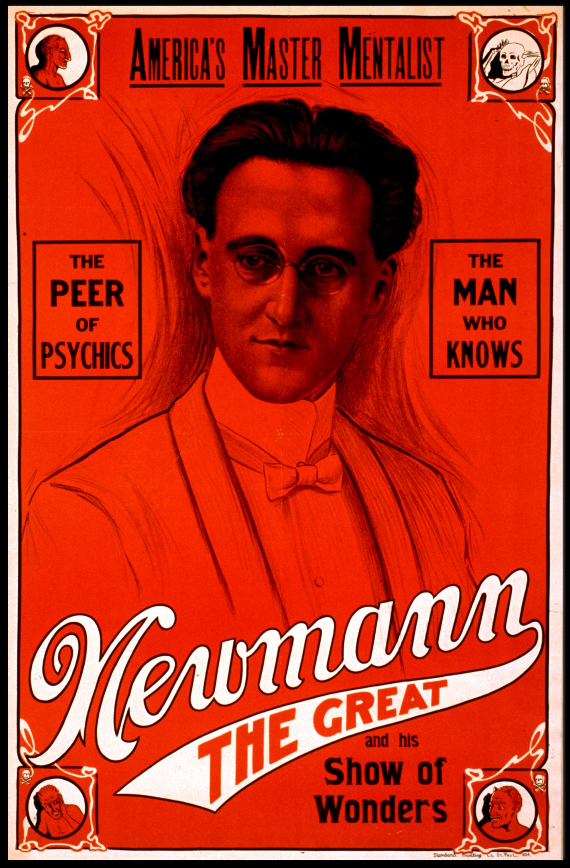A vibrant Travel Poster featuring a mentalist named Newmann, inviting exploration and intrigue. Perfect for art lovers.