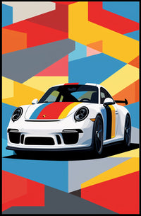 Vibrant Sports Car Design Poster PosterGoat