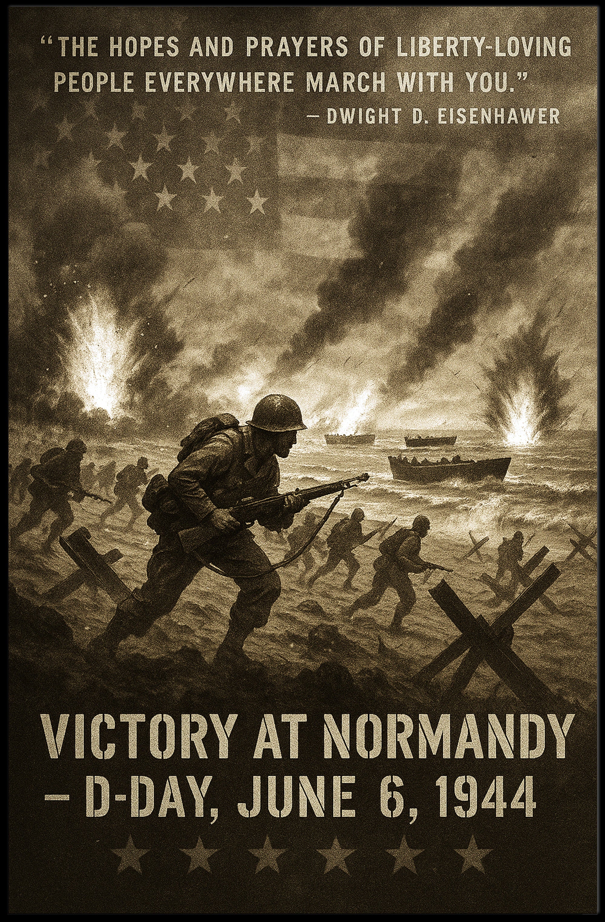 Dwight D. Eisenhower Quote DDay Victory Poster PosterGoat