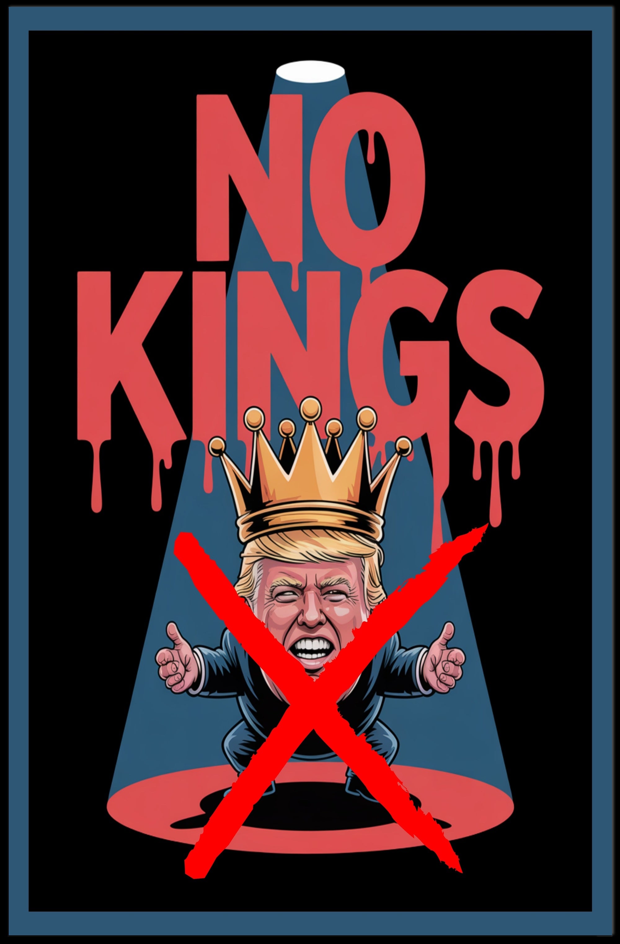 NO KINGS Anti-Monarchy Political or Propaganda Poster