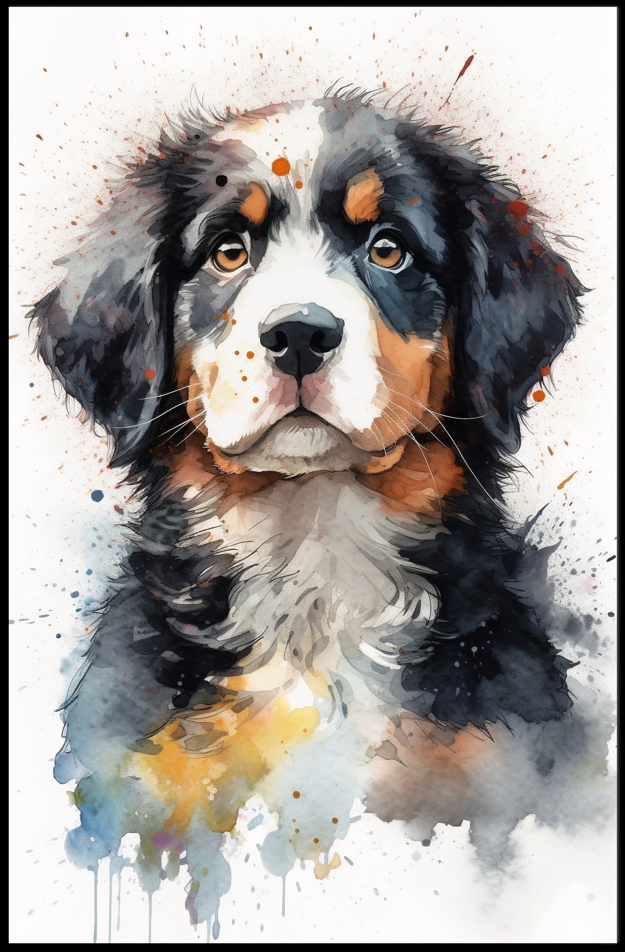 Majestic Canine Watercolor Poster Wall Art Print