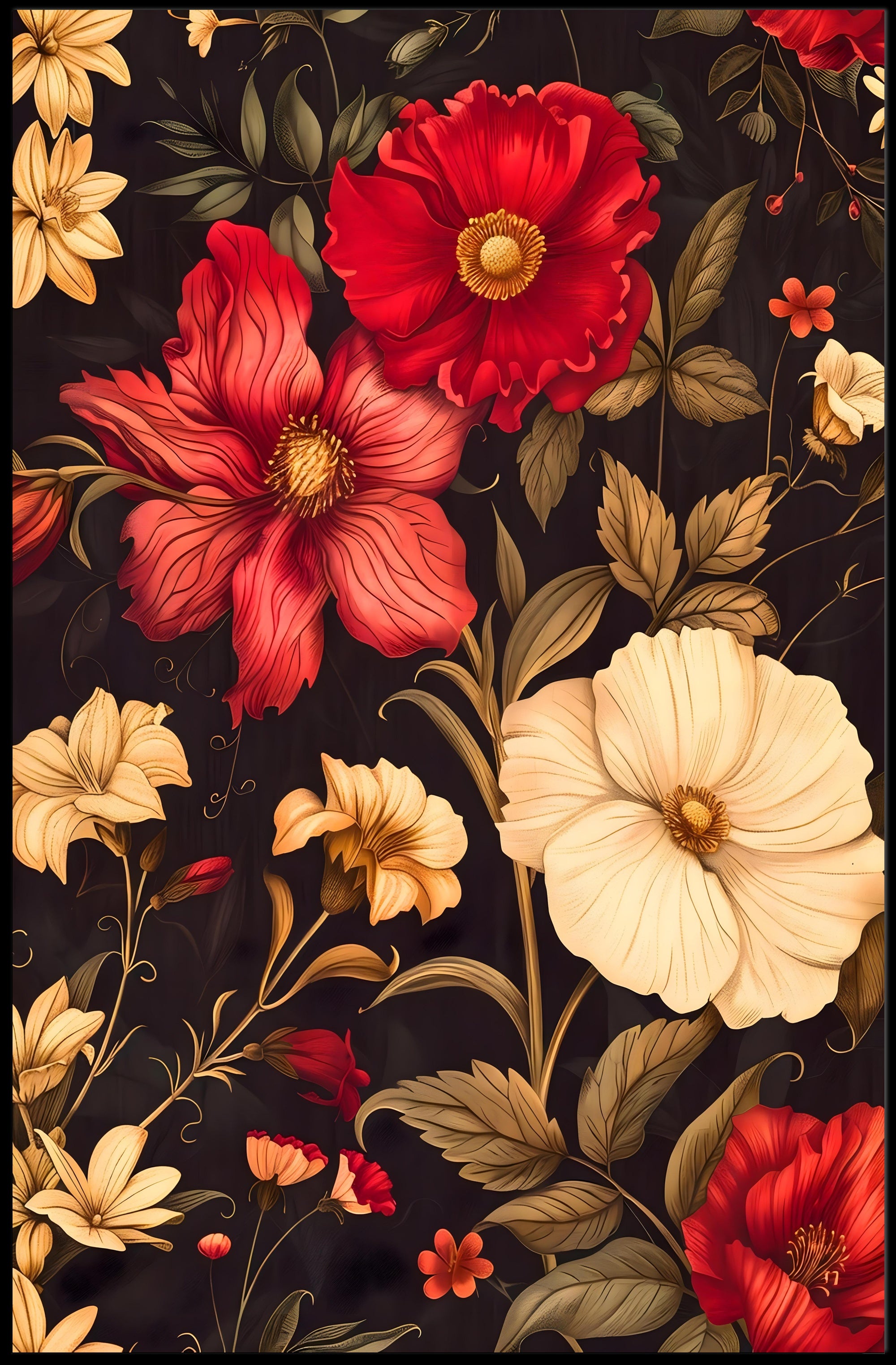 Floral Elegance Wall Art Print for Home Decor