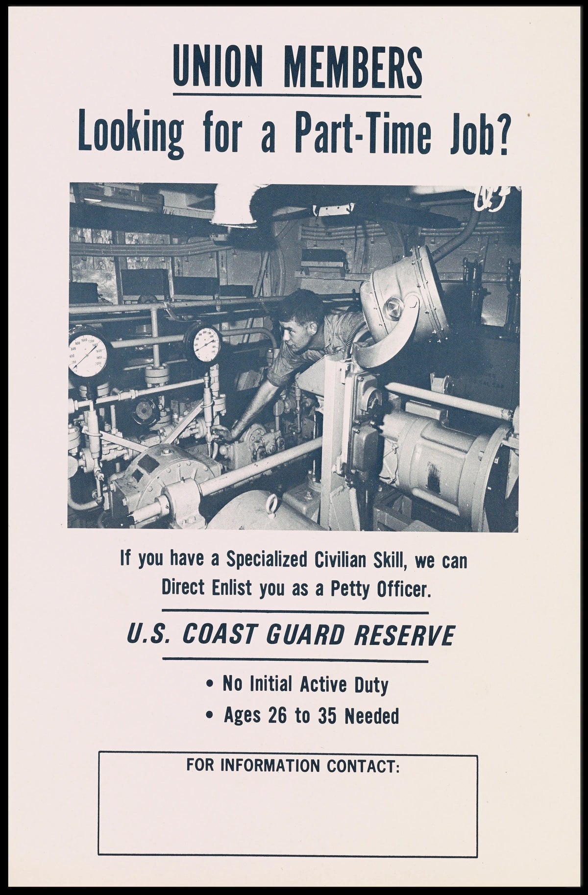 U.S. Coast Guard Reserve Vintage Recruitment Poster