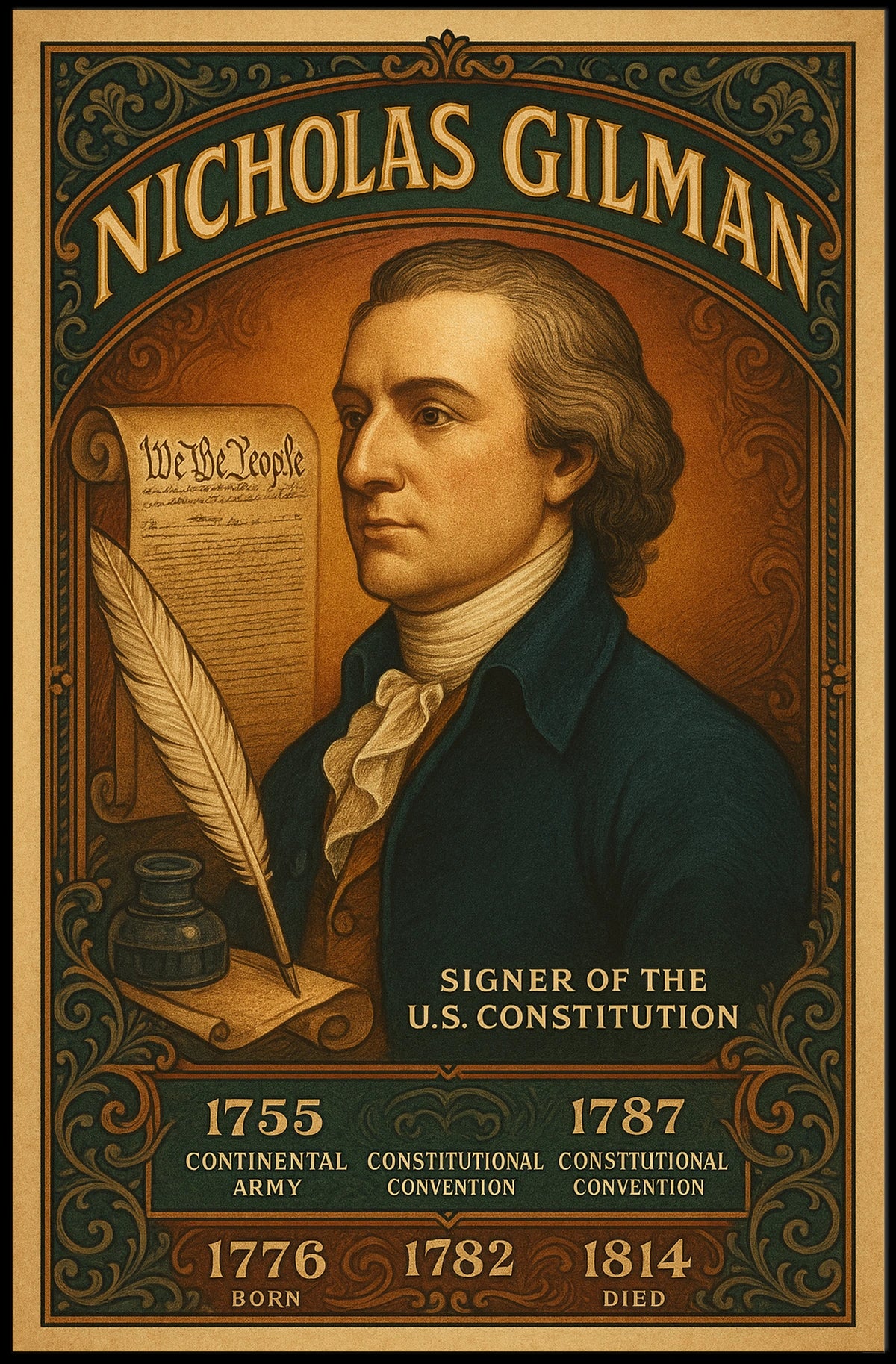 Nicholas Gilman Signer of the U.S. Constitution Poster