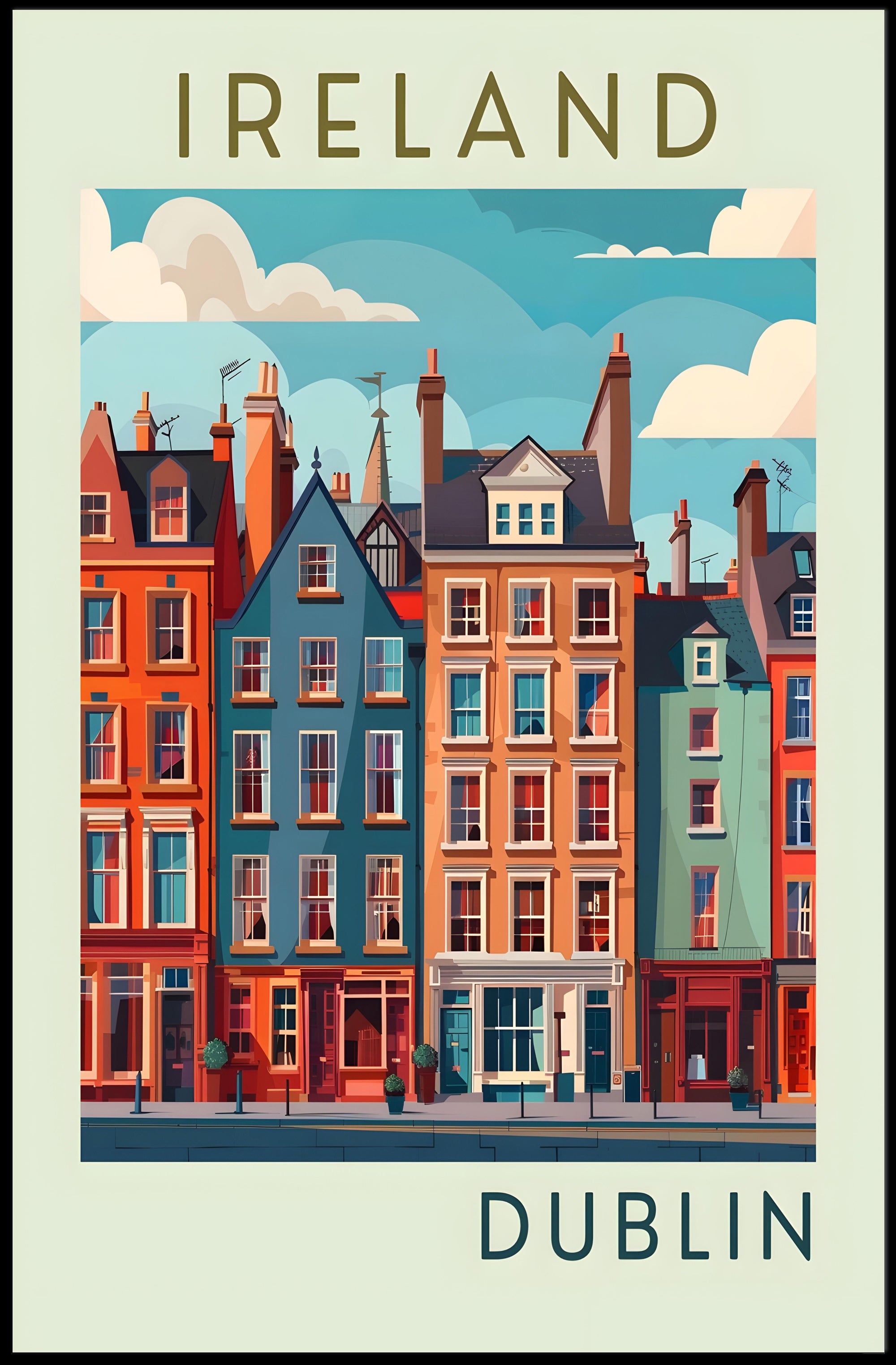 Vibrant Dublin Streetscape Poster