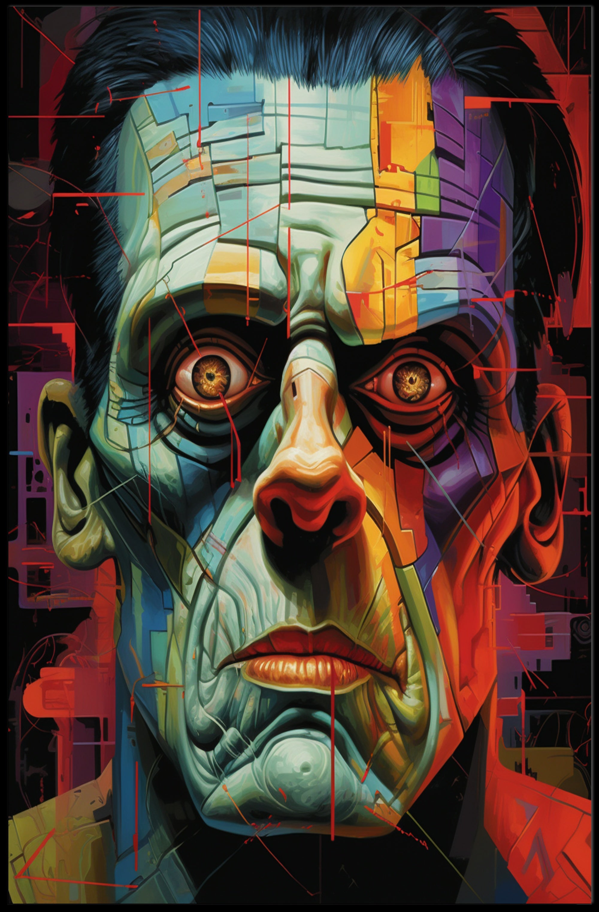 Fragmented Portrait Poster PosterGoat