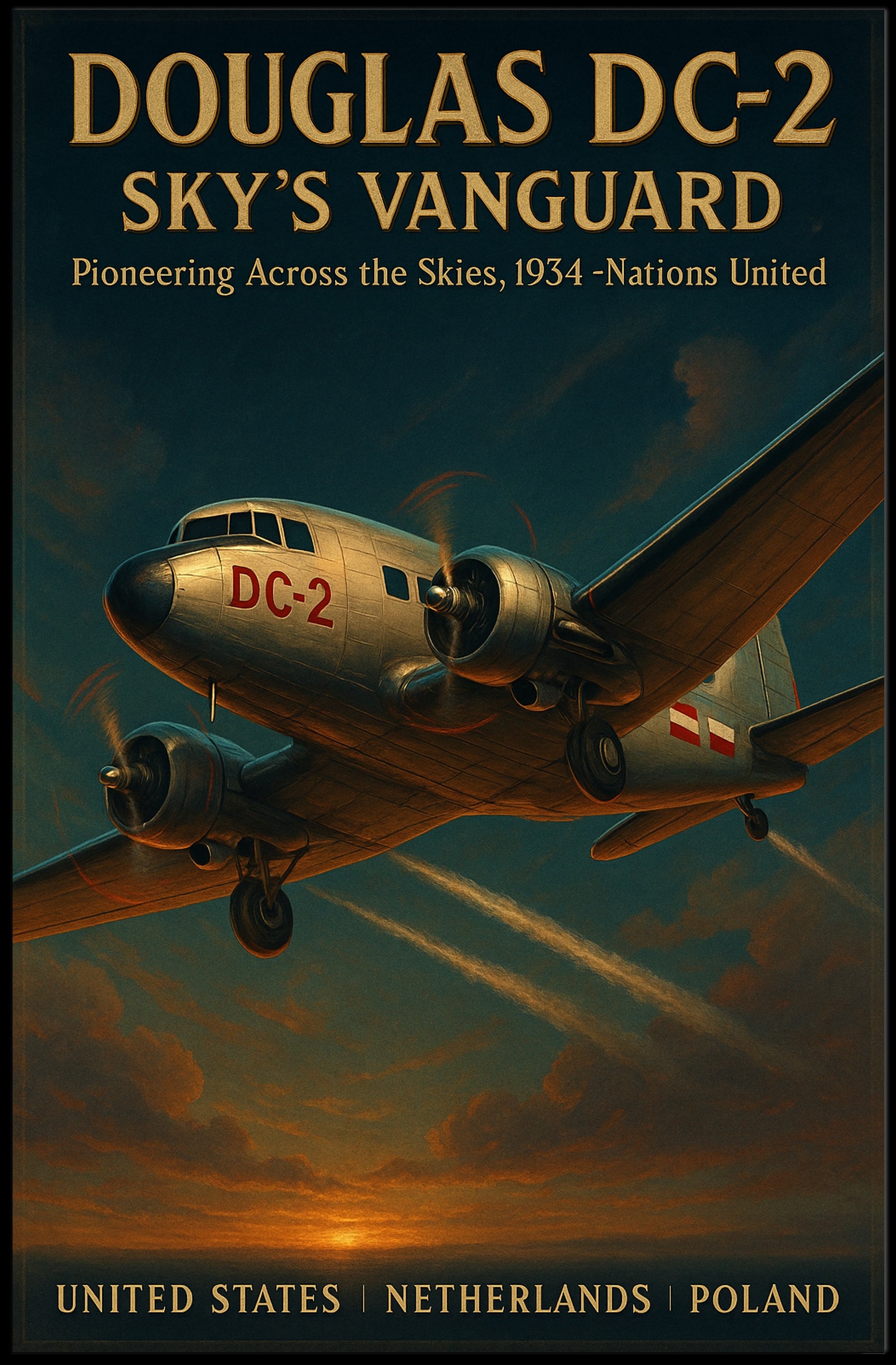 Douglas DC2 Vintage Aviation Poster Print