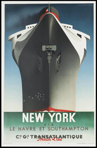 Transatlantic Ocean Liner Poster Vintage Travel Wall Art