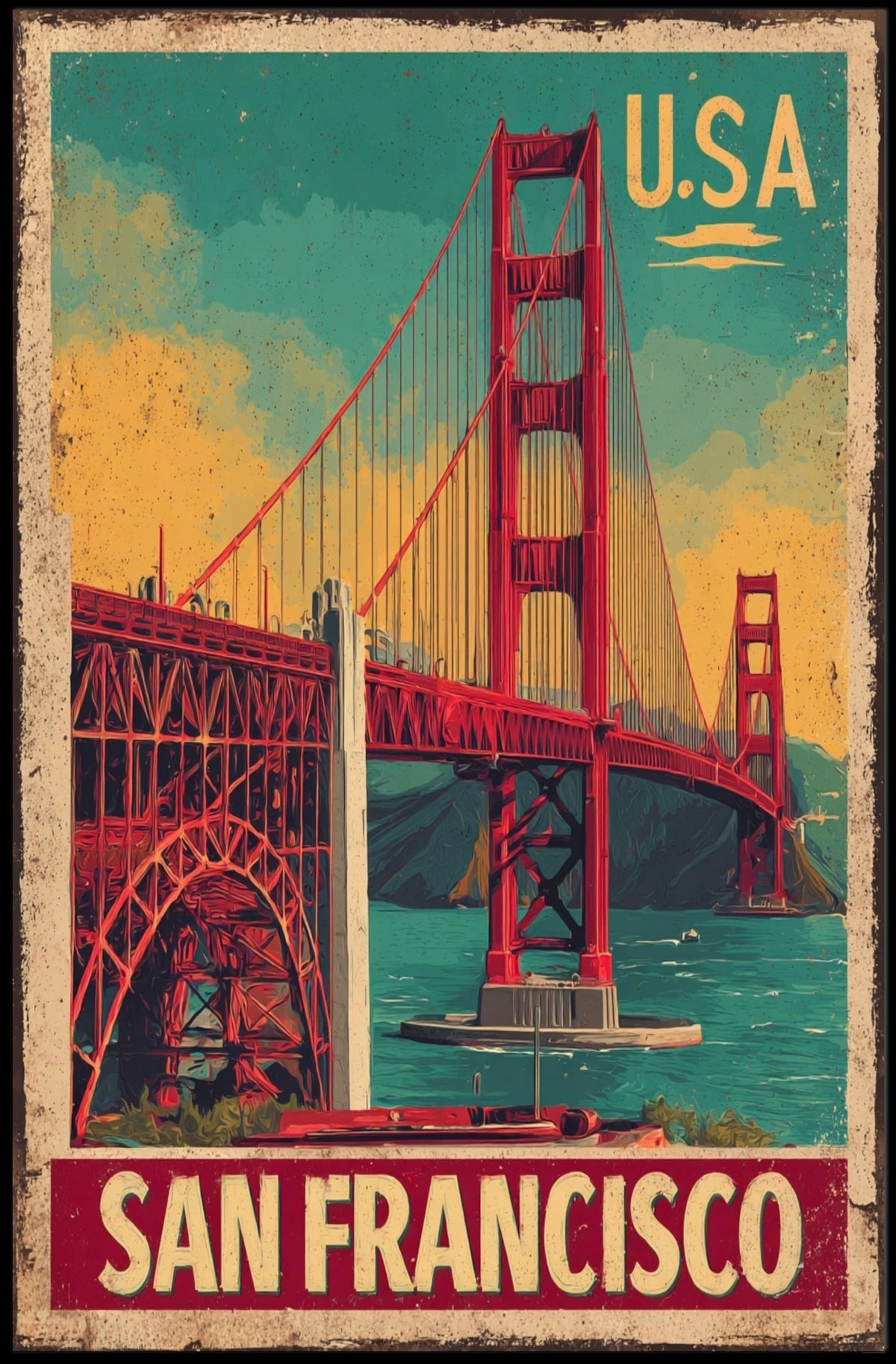 San Francisco Vintage Travel Poster