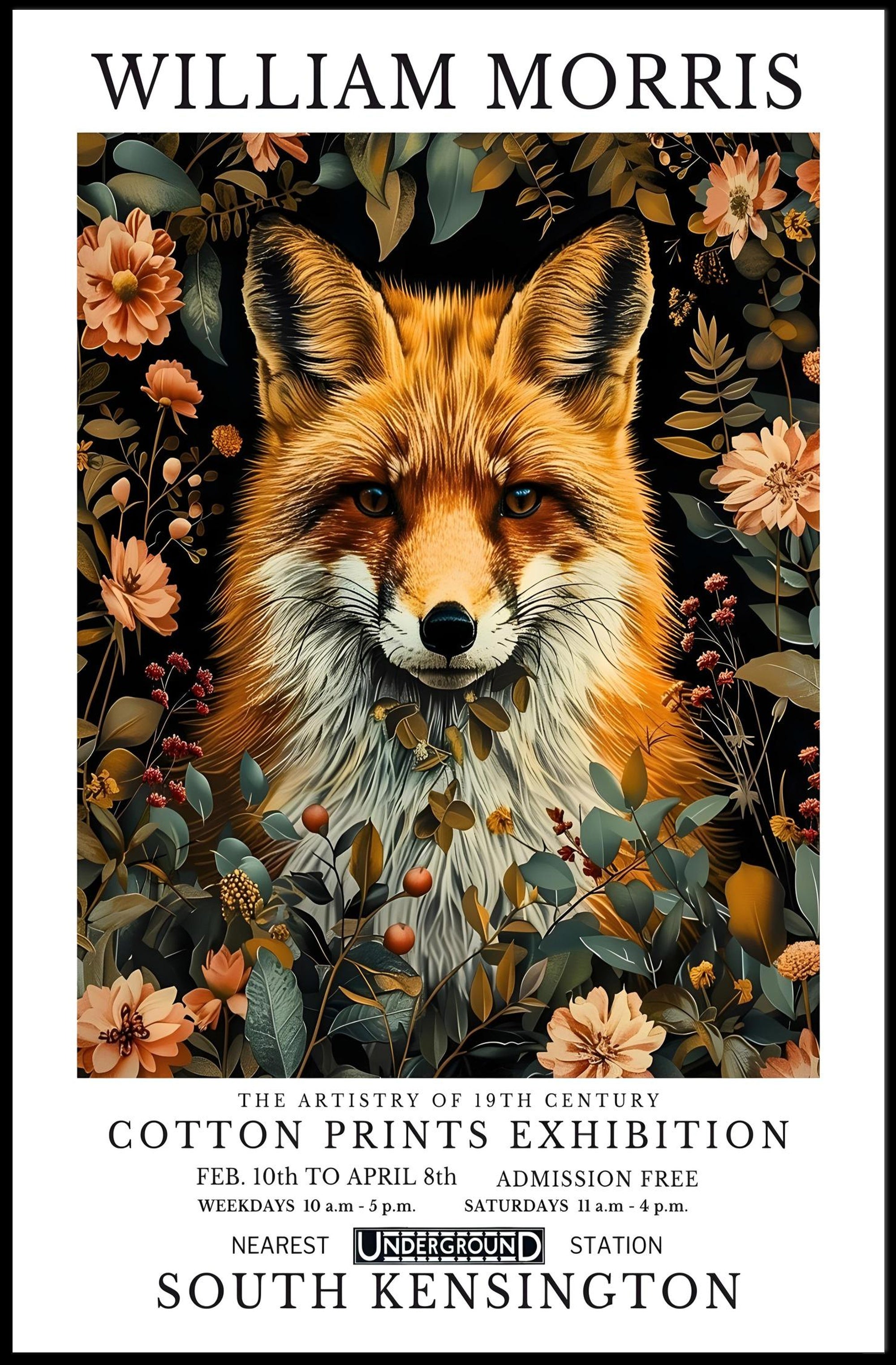 William Morris Exhibition Vintage Artistic Poster
