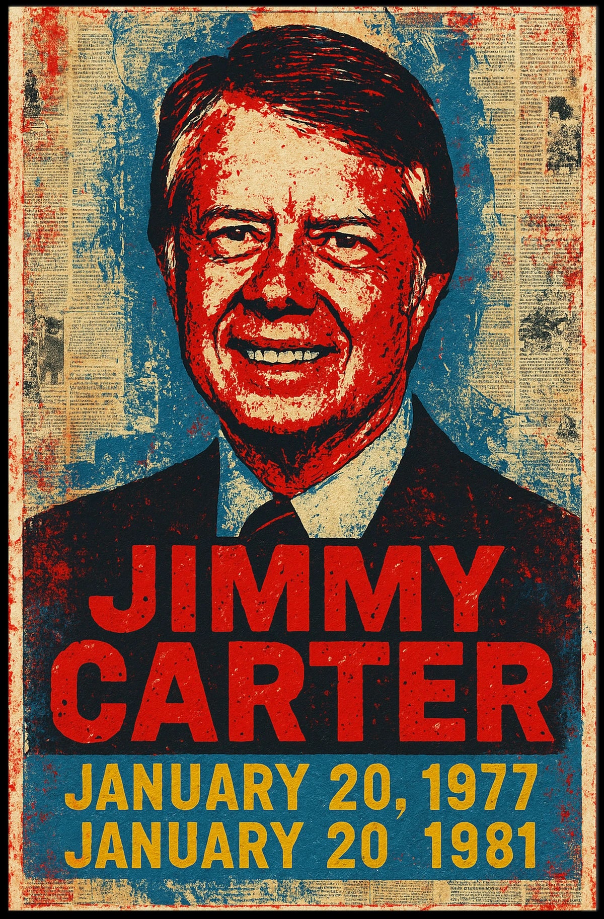 Jimmy Carter 39th President of the United States Street Art Mashup Poster
