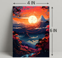 Enchanted Sunset Over Mountains Poster