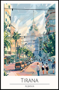 Vibrant Streets of Tirana Poster PosterGoat