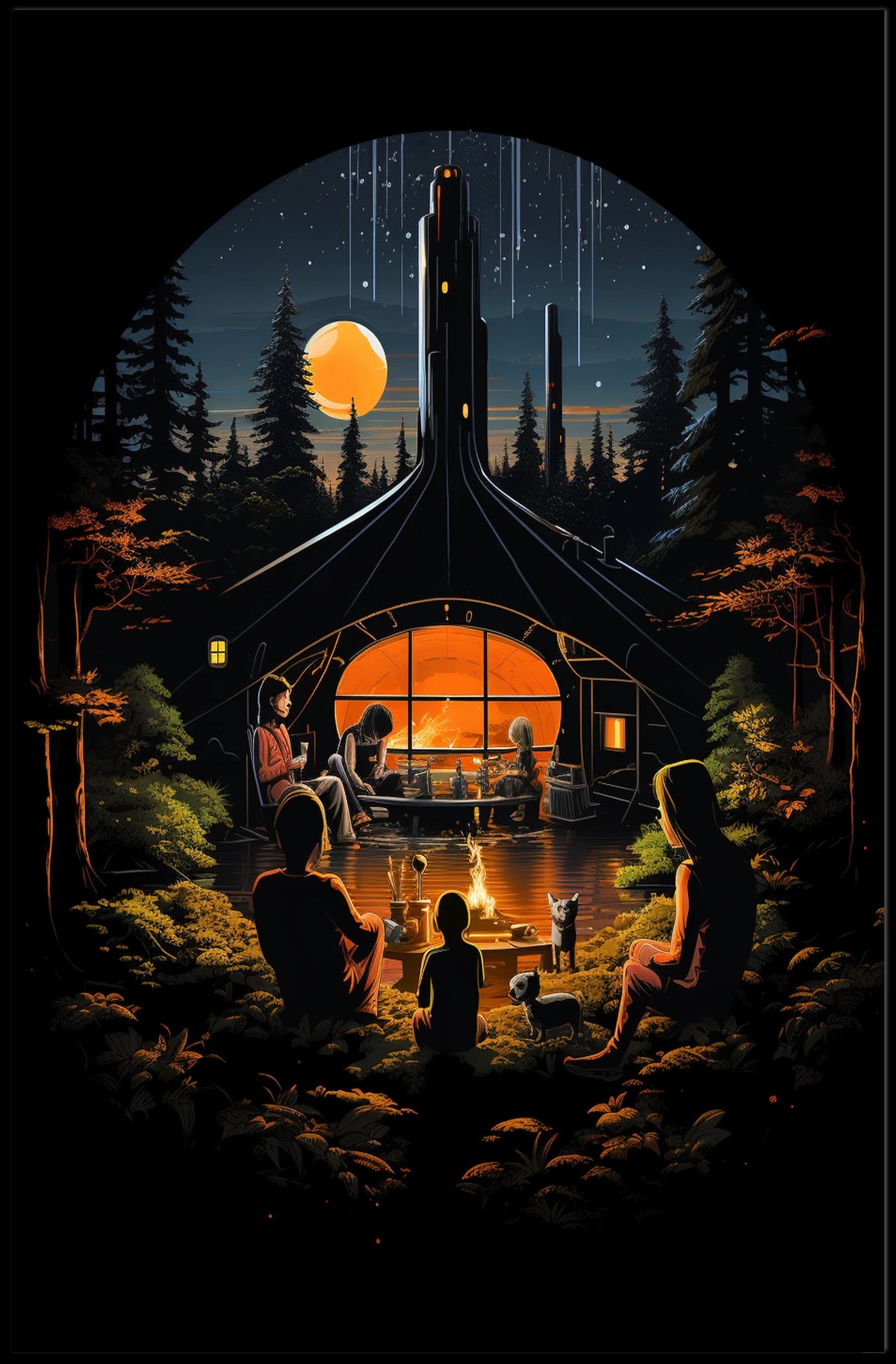 Cozy Night Under The Stars Poster