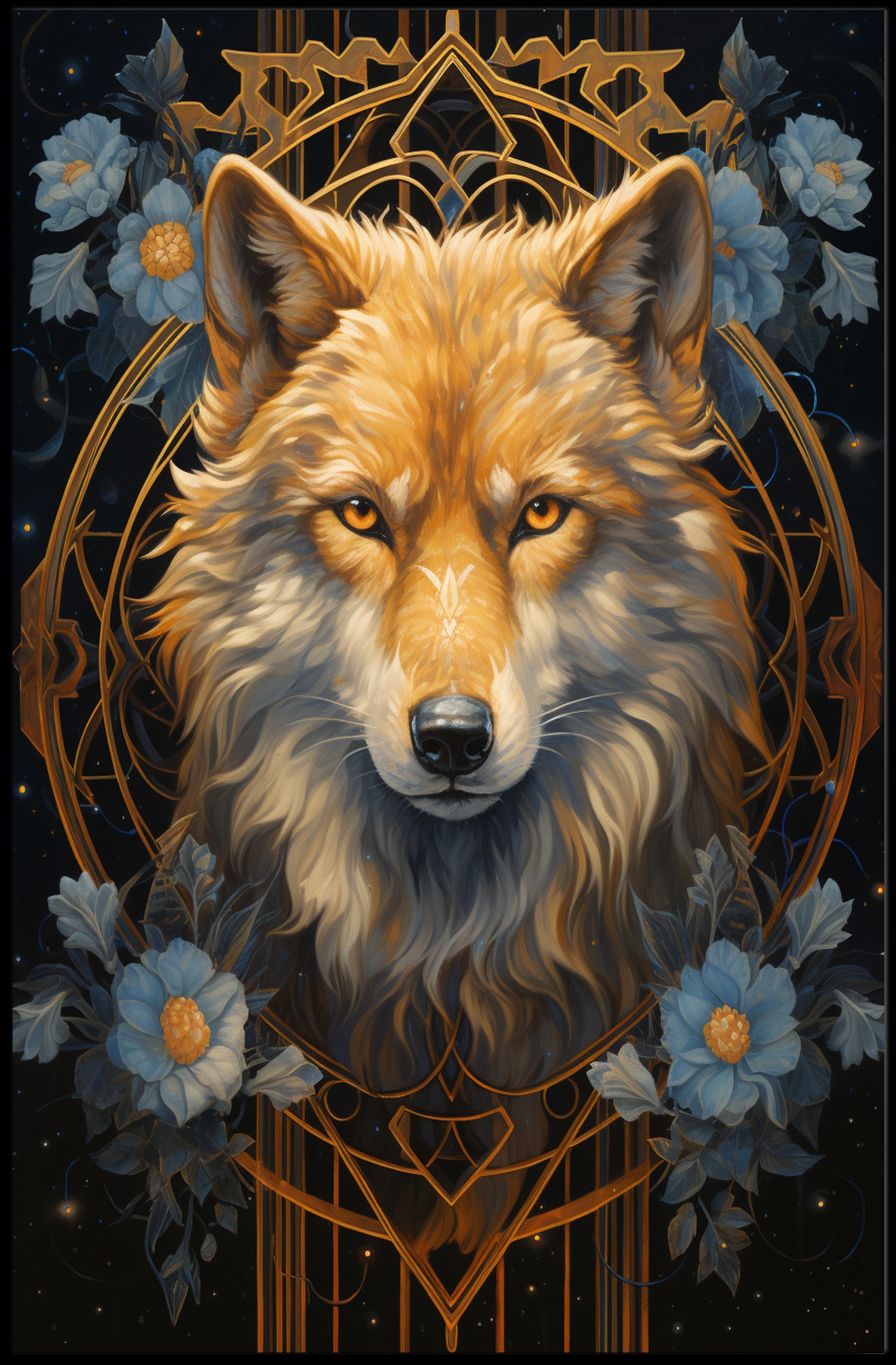 Majestic Wolf Portrait Poster PosterGoat