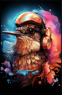 Sonic Aviator Futurism Bird Living Room Poster