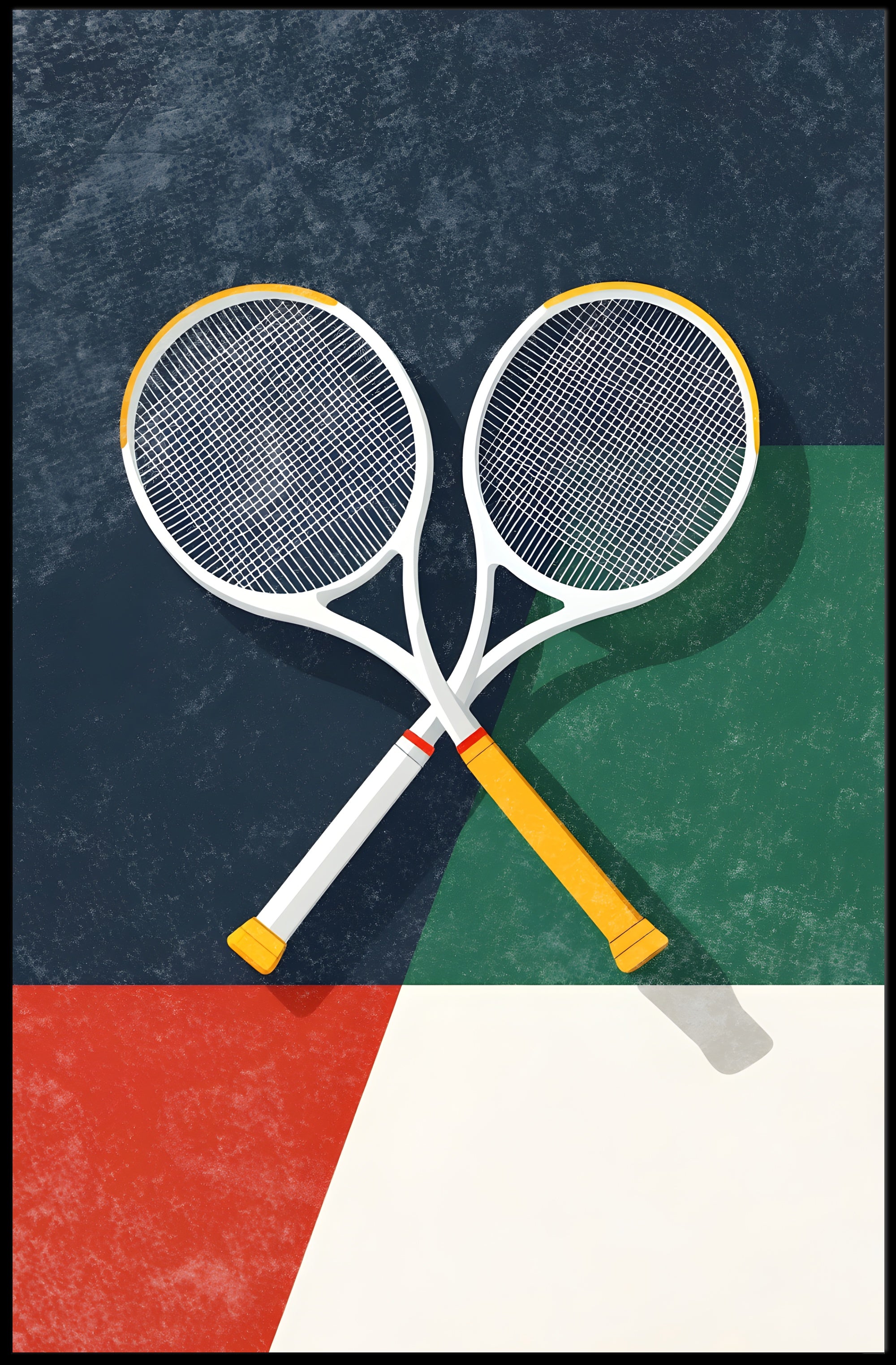 Energetic Tennis Art Poster with Modern Sports Theme