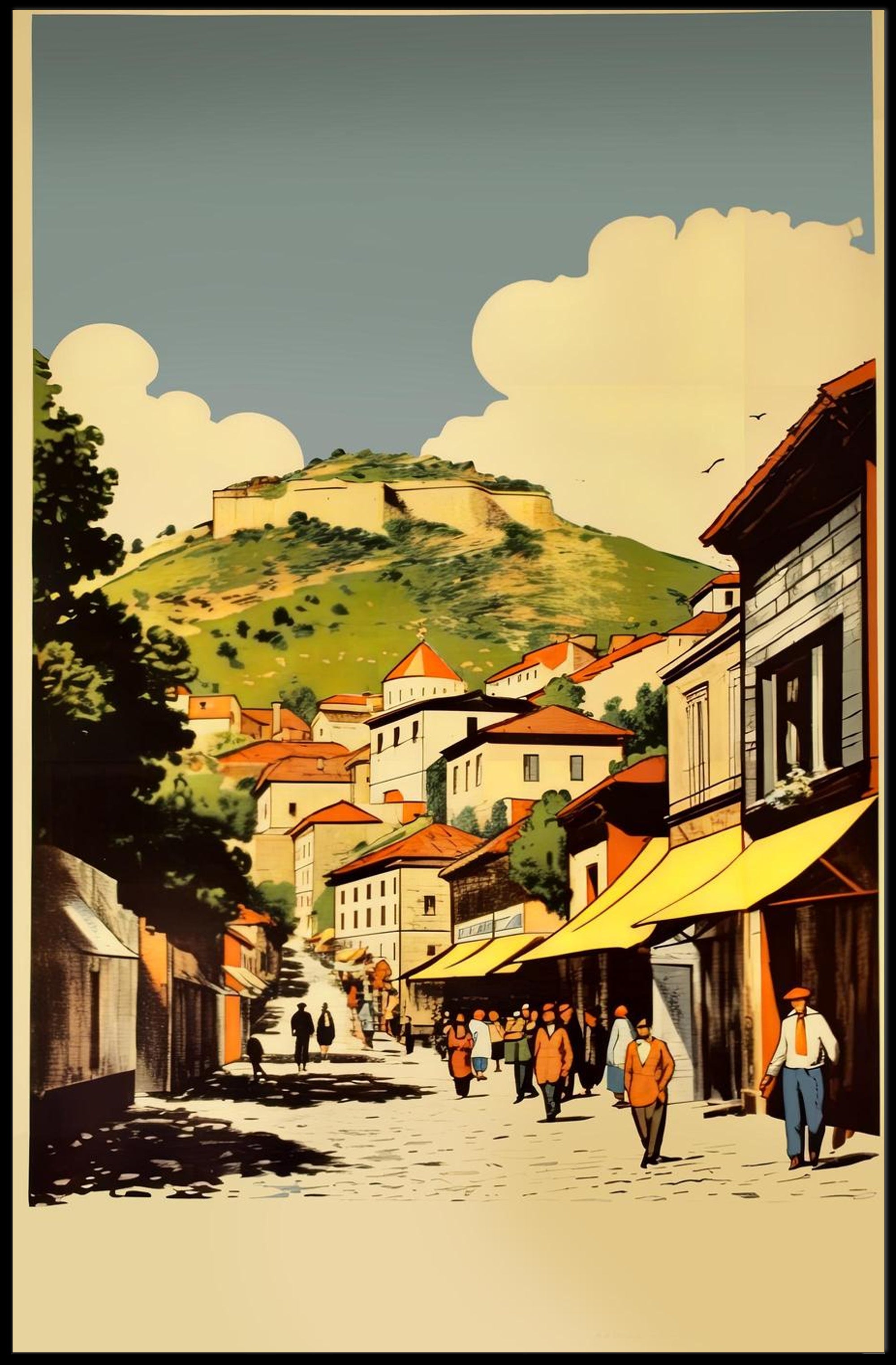 Scenic Village Street Poster