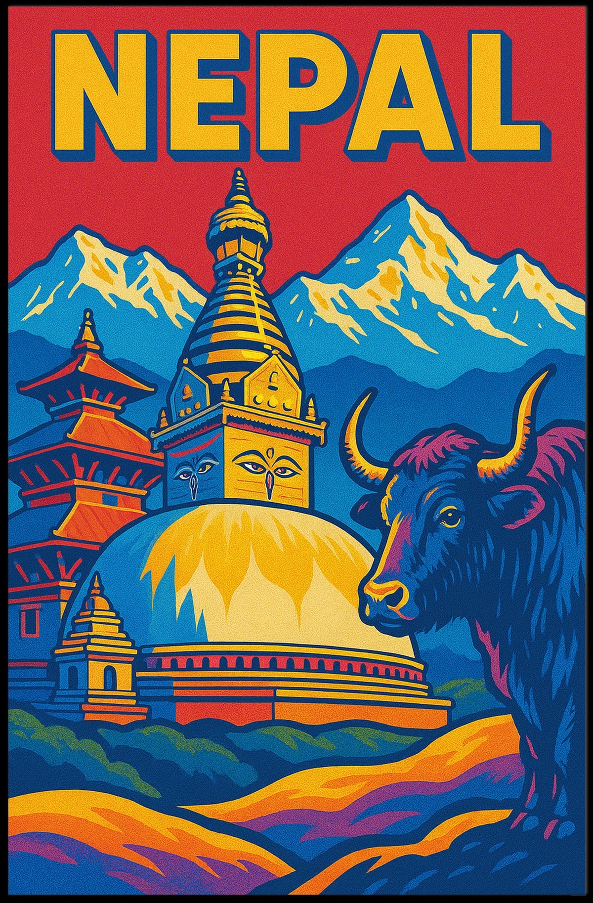 Nepal A Vibrant Tapestry Poster