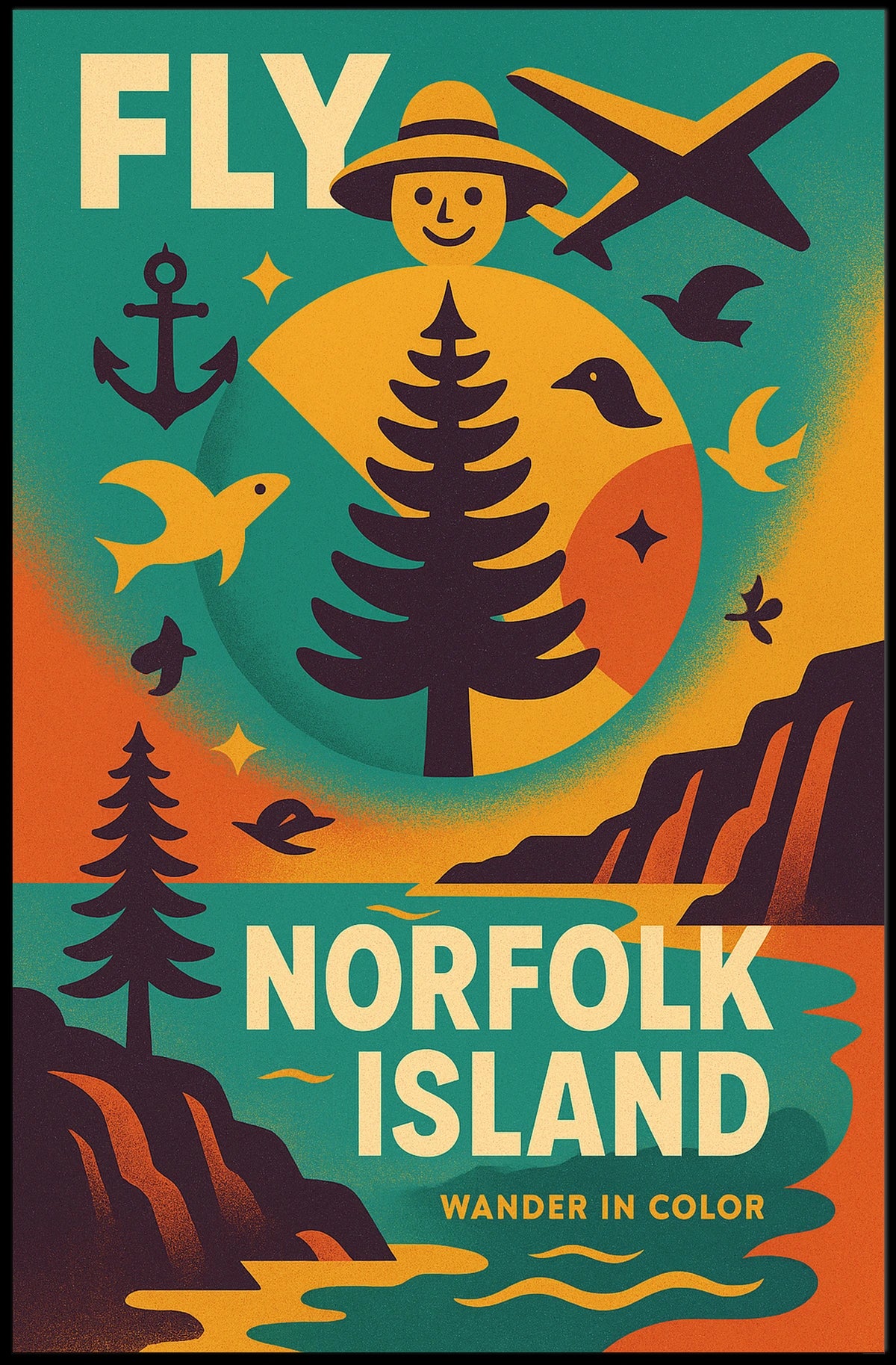 Fly to Norfolk Island Poster