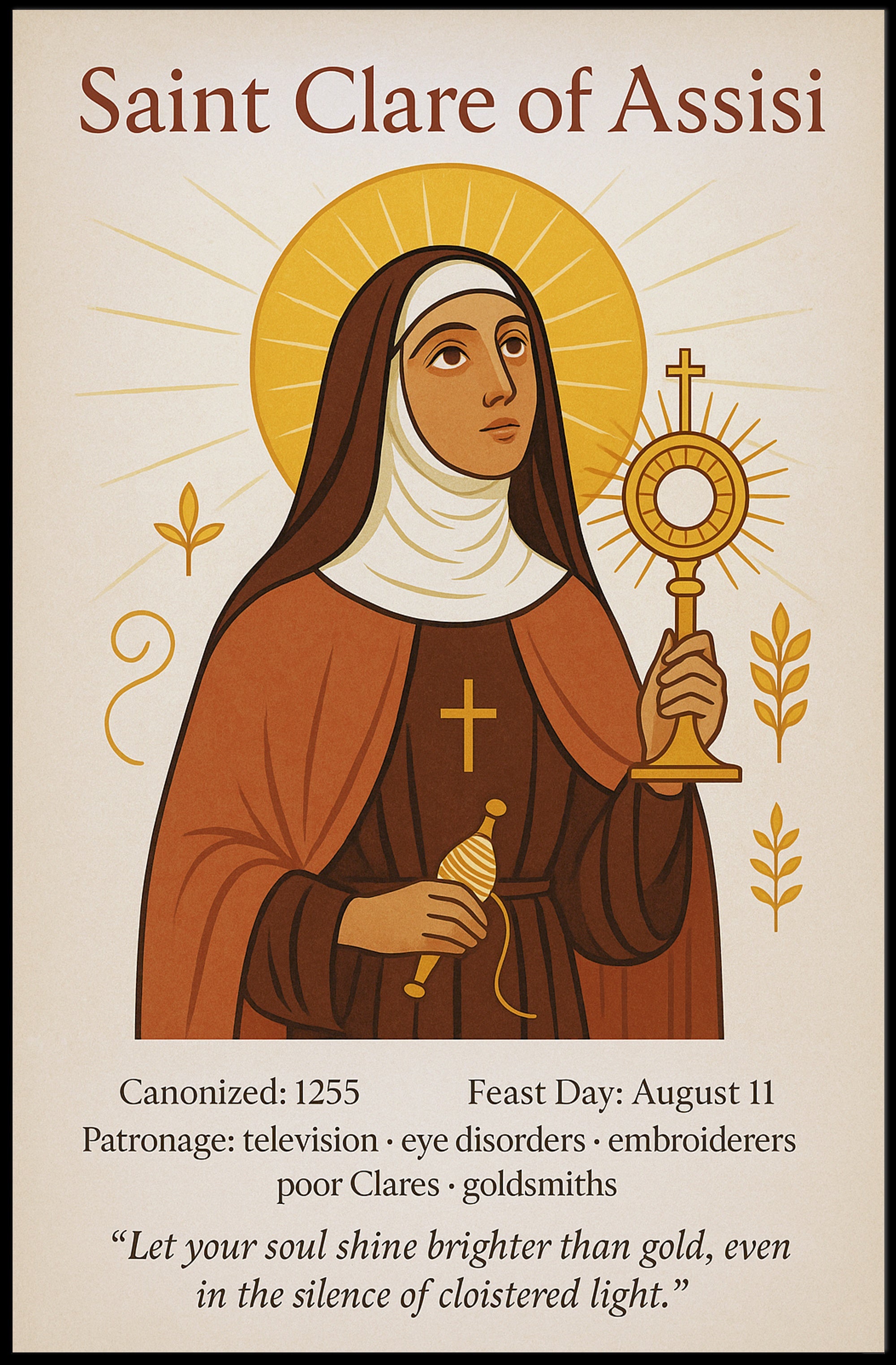 Saint Clare of Assisi Poster PosterGoat
